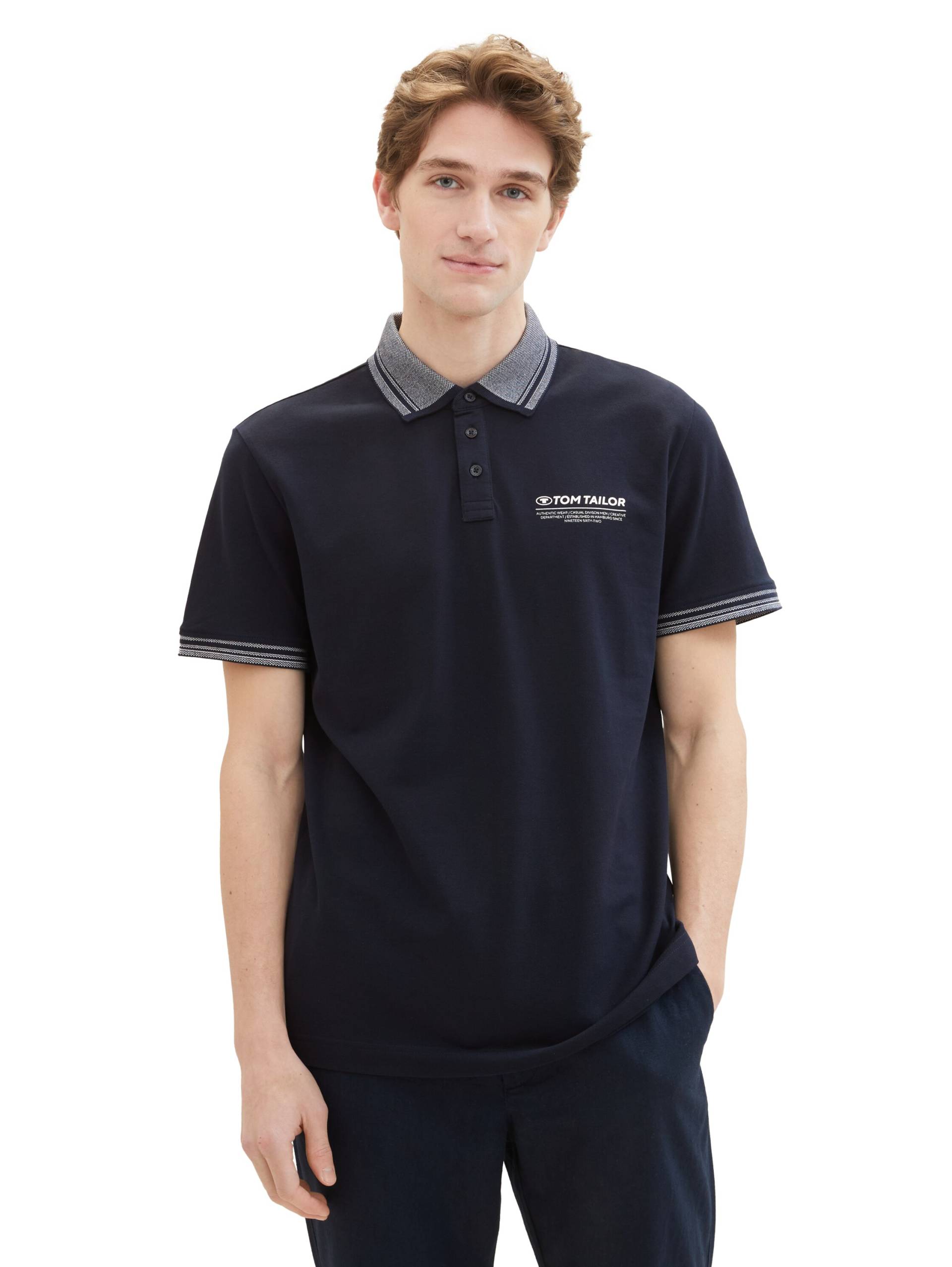 TOM TAILOR Poloshirt, mit Logo-Schriftzug auf der Brust von TOM TAILOR