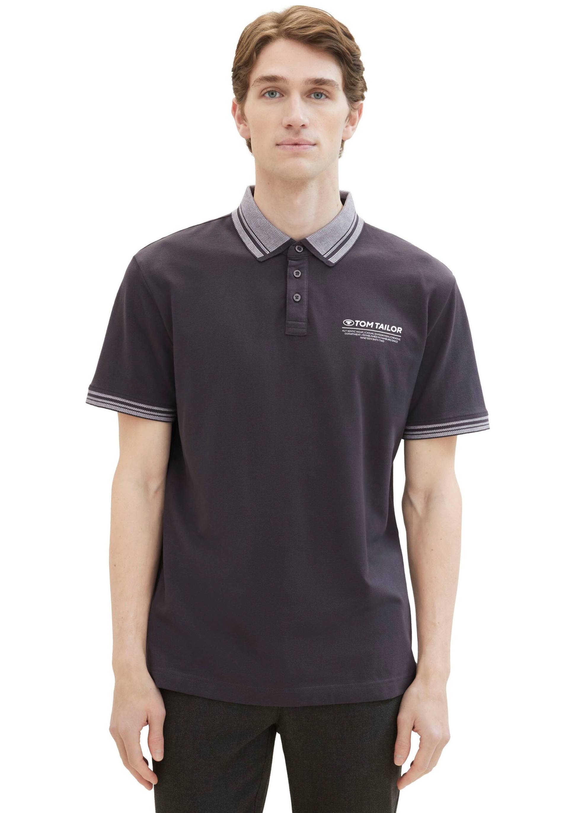 TOM TAILOR Poloshirt, mit Logo-Schriftzug auf der Brust von TOM TAILOR