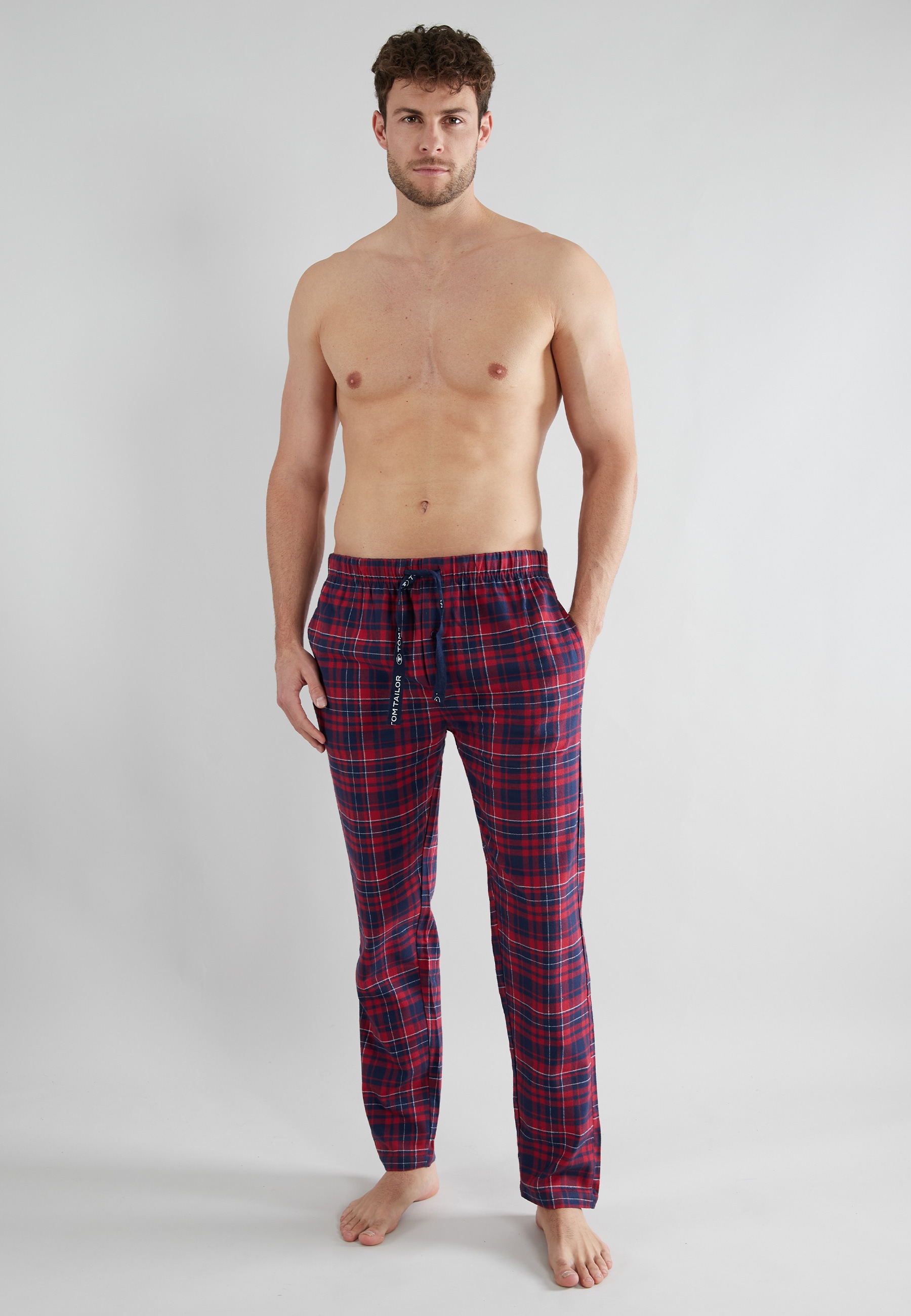 TOM TAILOR Pyjamahose, mit Logo-Bindeband und Knopfleiste von TOM TAILOR