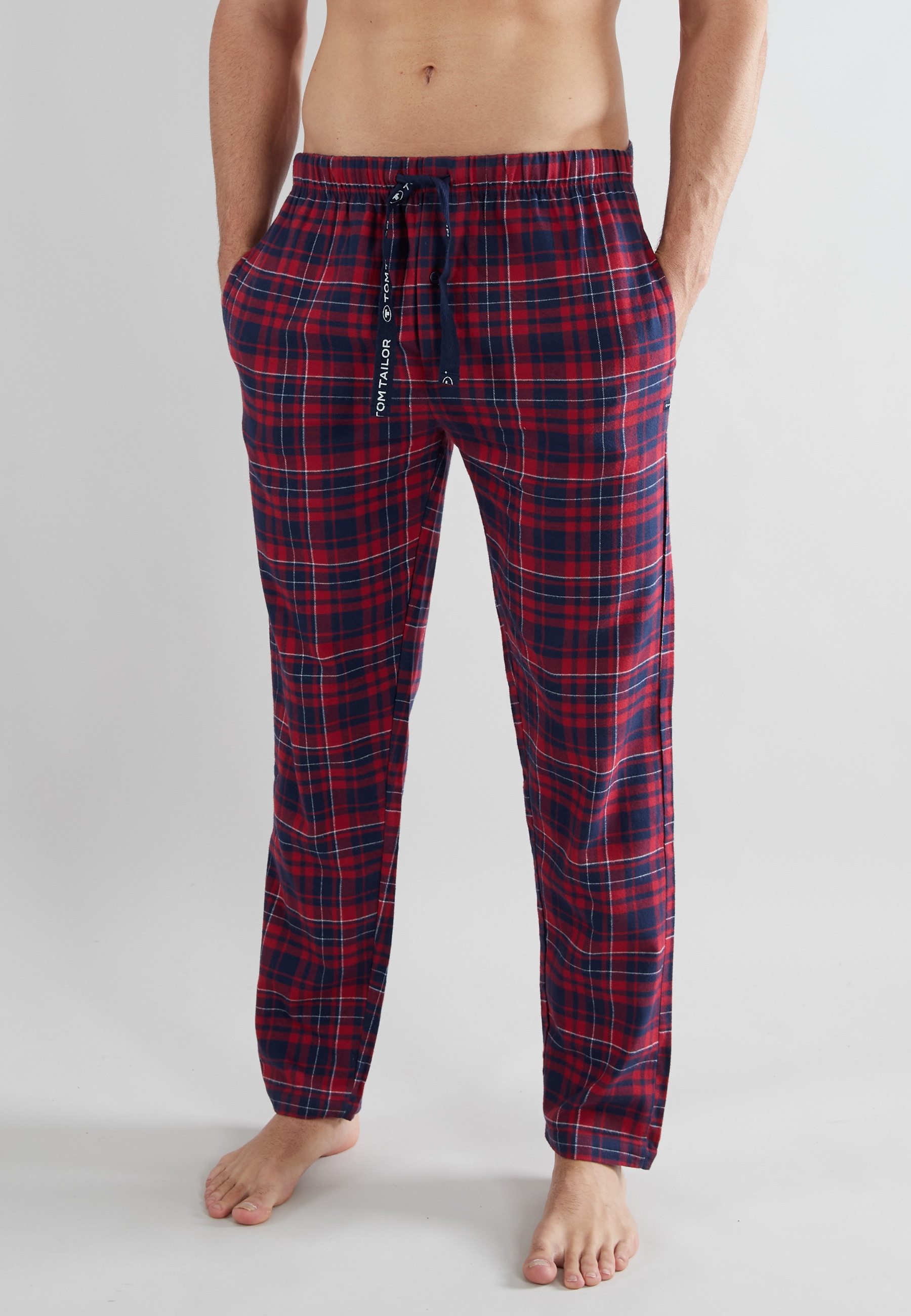 TOM TAILOR Pyjamahose, mit Logo-Bindeband und Knopfleiste von TOM TAILOR