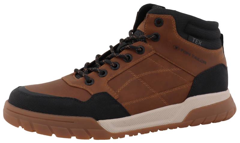 TOM TAILOR Schnürboots, High Top-Sneaker, Trekkingschuh mit gepolstertem Schaftrand, Weite G von TOM TAILOR