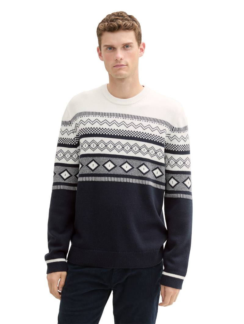 TOM TAILOR Jacquardpullover, mit Colorblock von TOM TAILOR