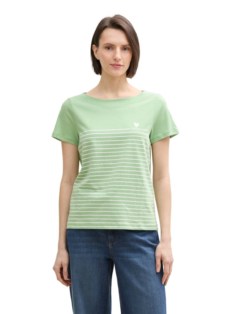 TOM TAILOR T-Shirt, mit Print und Streifen Muster von TOM TAILOR