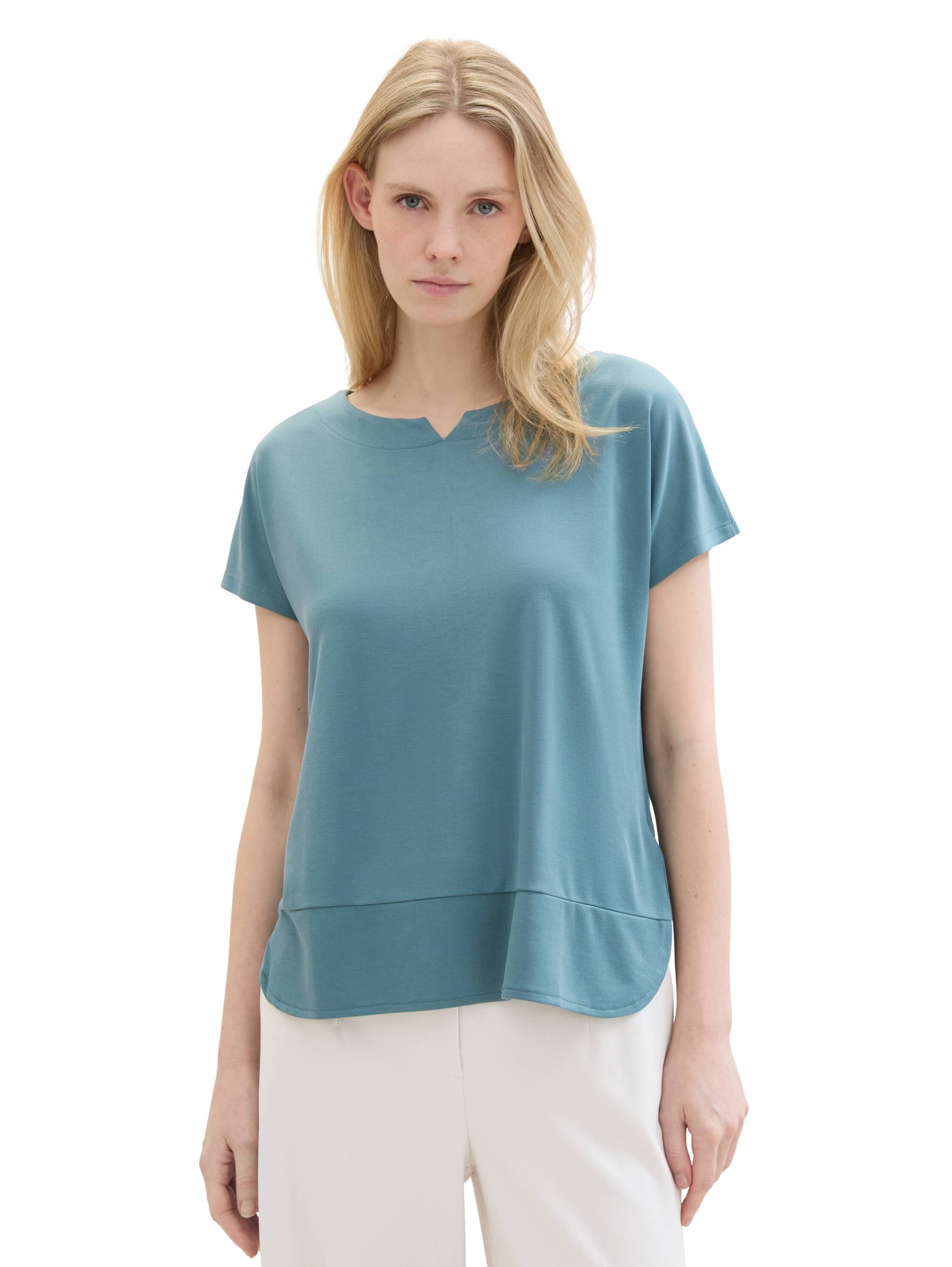 TOM TAILOR T-Shirt, mit geschlitztem Rundhalsaussschnitt TOM TAILOR T-Shirt, mit geschlitztem Rundhalsaussschnitt von TOM TAILOR