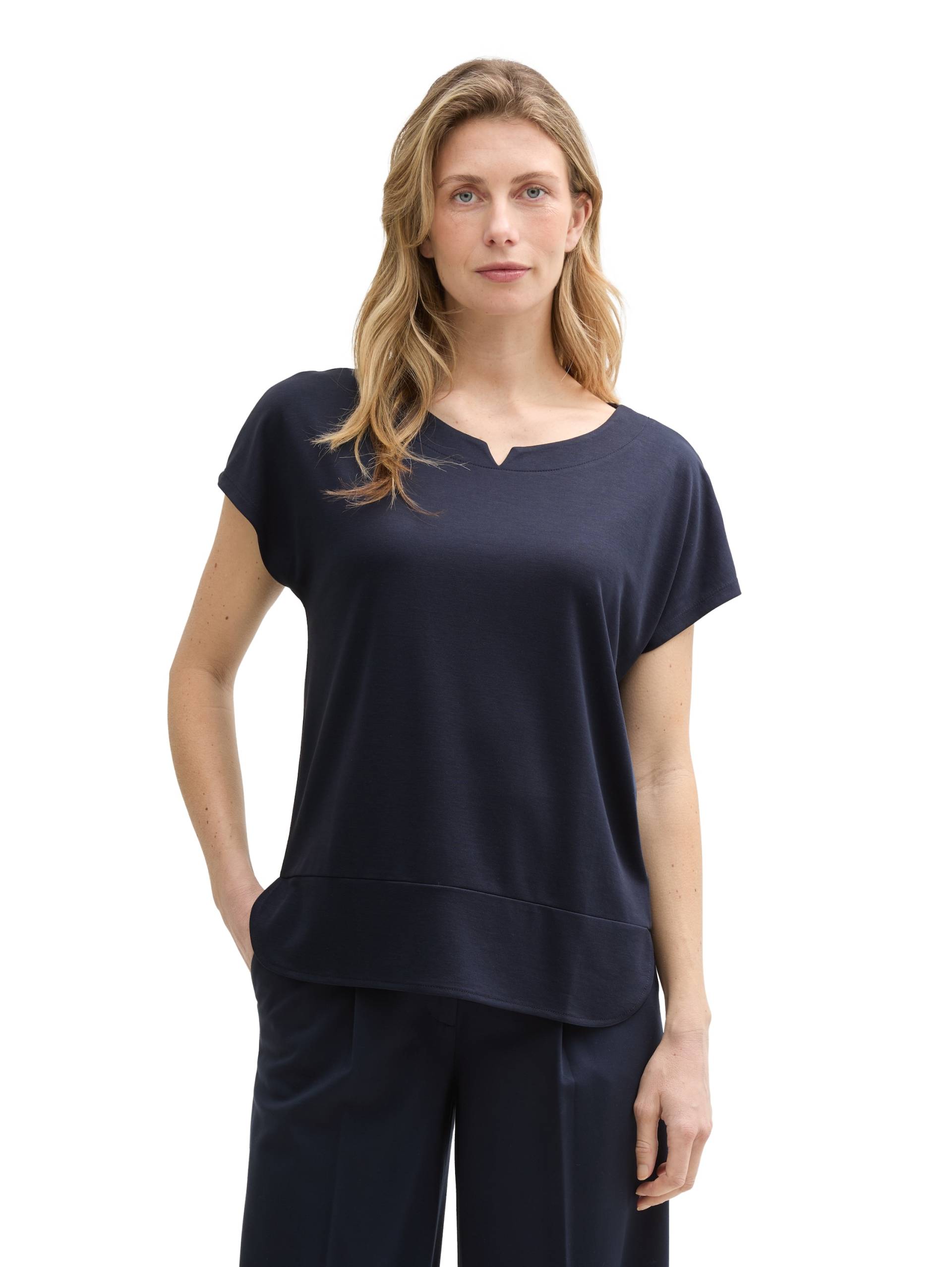 TOM TAILOR T-Shirt, mit geschlitztem Rundhalsaussschnitt TOM TAILOR T-Shirt, mit geschlitztem Rundhalsaussschnitt von TOM TAILOR