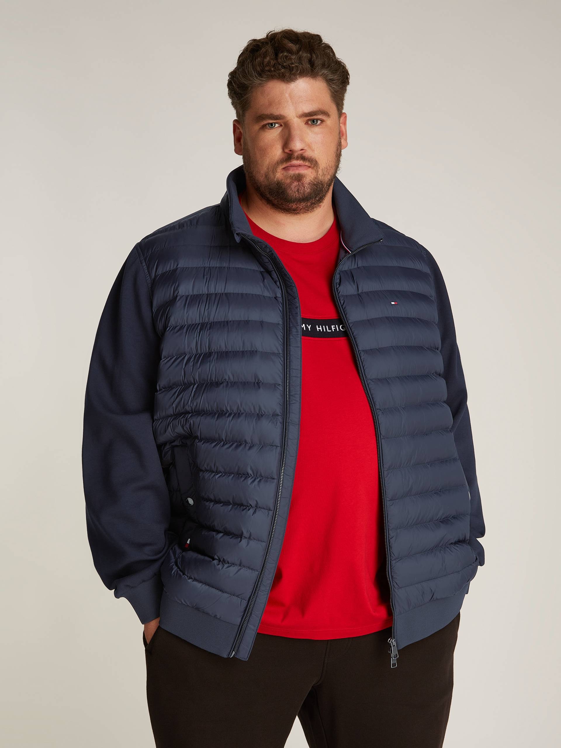 Tommy Hilfiger Big & Tall Collegejacke »BT-MIX MEDIA STAND CLLR-B«, in Grossen Grössen, mit gesteppten Einsatz vorne von TOMMY HILFIGER Big & Tall