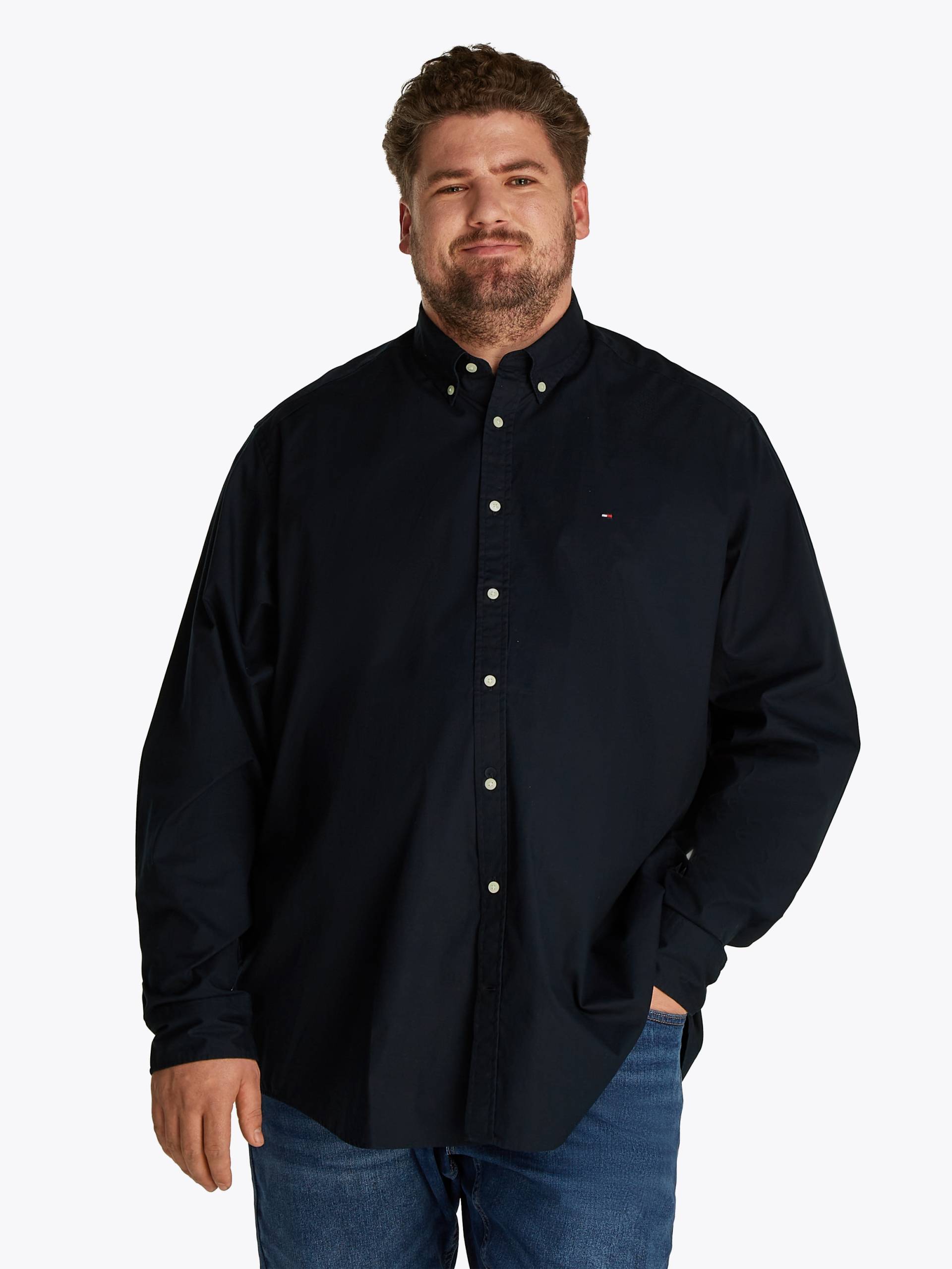 Tommy Hilfiger Big & Tall Langarmhemd »BT-FLEX POPLIN SOLID RF SHIRT-B«, Grosse Grössen von TOMMY HILFIGER Big & Tall