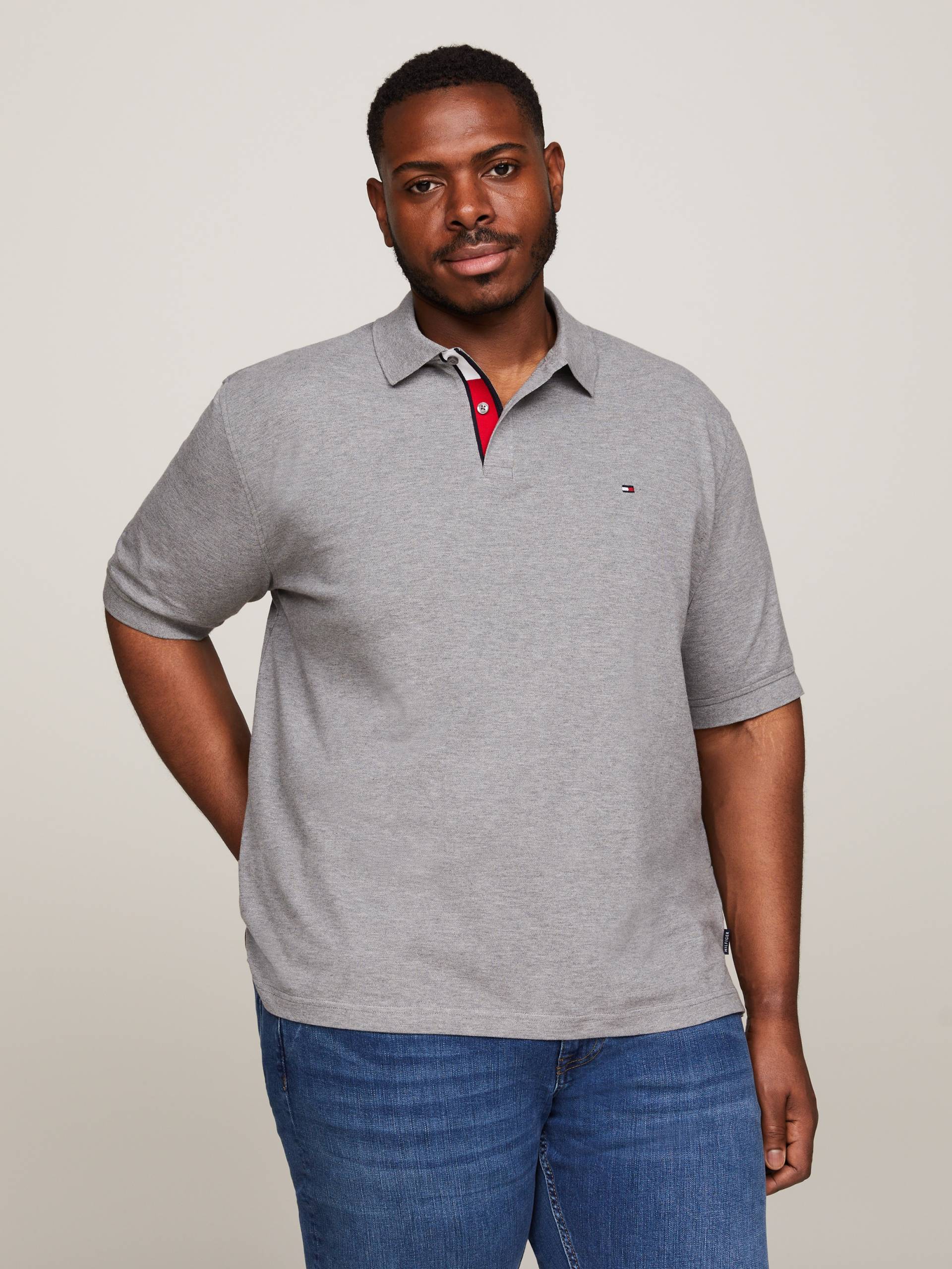 Tommy Hilfiger Big & Tall Poloshirt »BT-FLAG UNDER PLACKET REG POLO-B«, Grosse Grössen mit Logoprägung von TOMMY HILFIGER Big & Tall