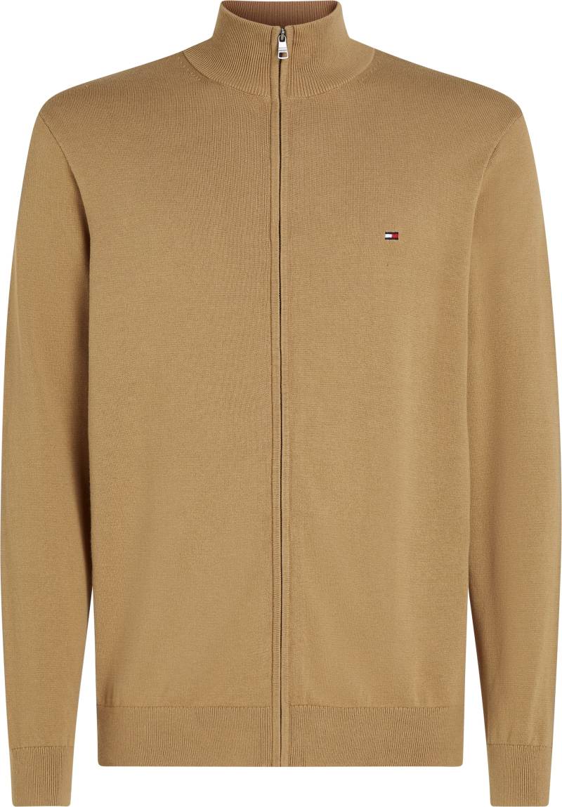 Tommy Hilfiger Big & Tall Strickjacke »BT-ESSENTIAL COTTON ZIP THRU-B«, in Grossen Grössen, Logostickerei von TOMMY HILFIGER Big & Tall