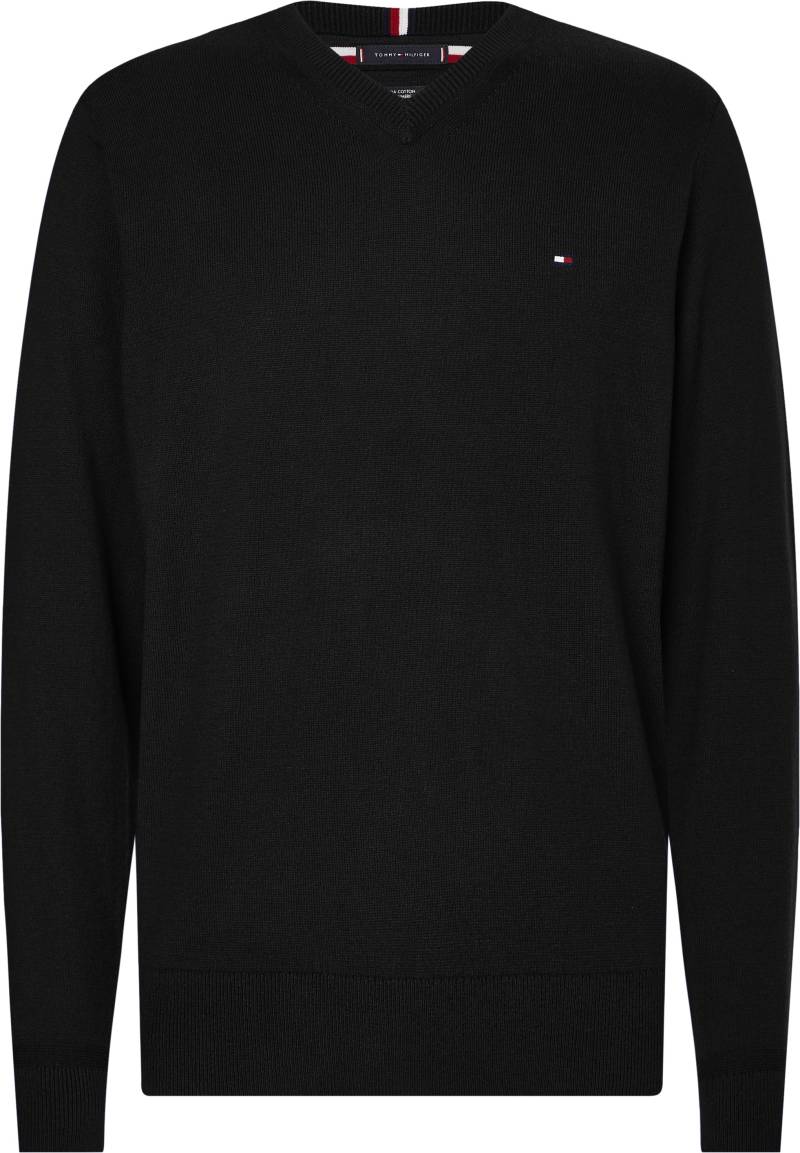 Tommy Hilfiger Big & Tall Strickpullover »BT-PIMA ORG CTN CASHMERE VNCK-B«, in Grossen Grössen, mit Logostickerei auf Brusthöhe von TOMMY HILFIGER Big & Tall