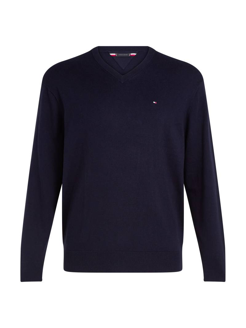 Tommy Hilfiger Big & Tall Strickpullover »BT-PIMA ORG CTN CASHMERE VNCK-B«, in Grossen Grössen, mit Logostickerei auf Brusthöhe von TOMMY HILFIGER Big & Tall