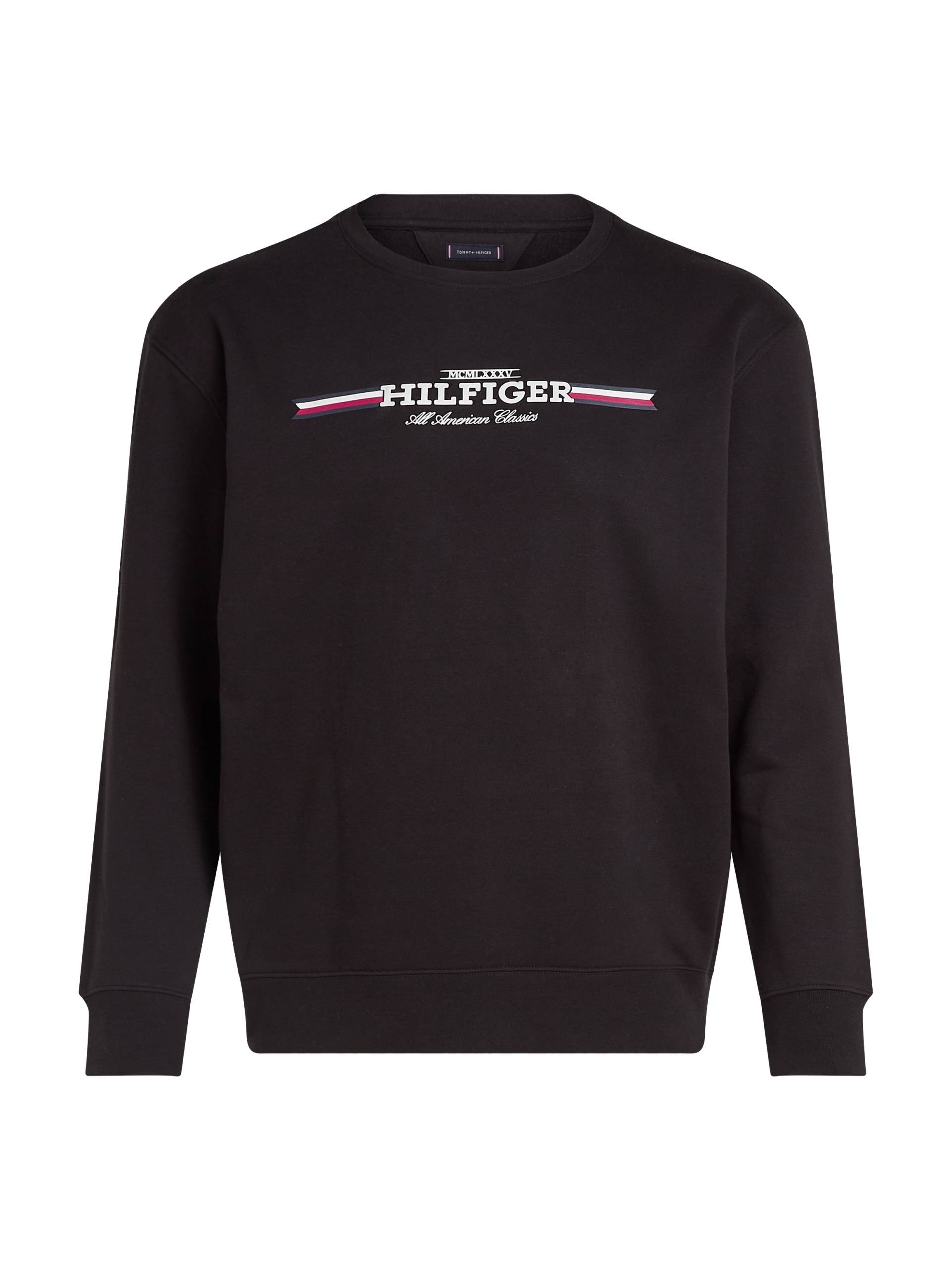 Tommy Hilfiger Big & Tall Sweatshirt »BT-HILFIGER STRIPE SWEATSHIRT-B«, in Grossen Grössen, Aufdruck in der Brustmitte von TOMMY HILFIGER Big & Tall