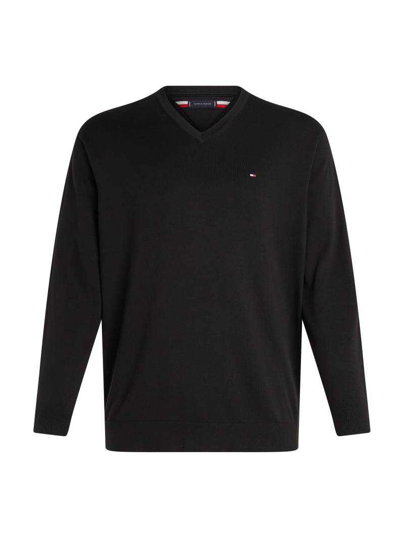 Tommy Hilfiger Big & Tall V-Ausschnitt-Pullover »BT-WCC ESSENTIAL V NECK-B«, Grosse Grössen mit Logostickerei von TOMMY HILFIGER Big & Tall