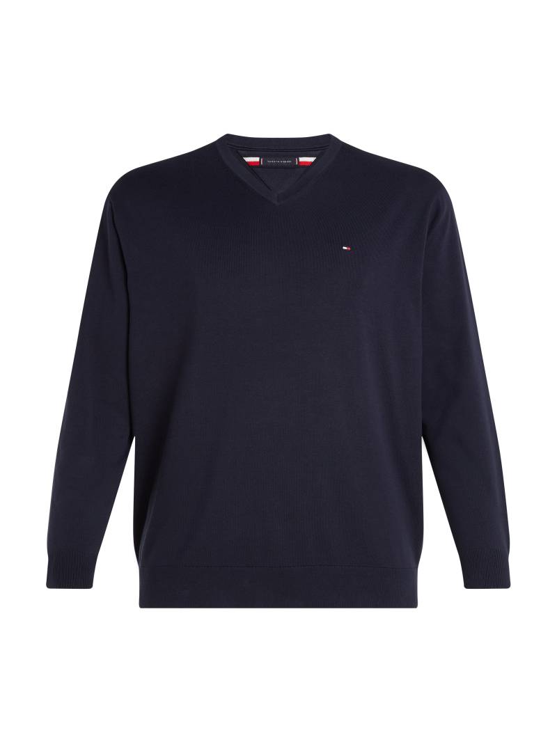 Tommy Hilfiger Big & Tall V-Ausschnitt-Pullover »BT-WCC ESSENTIAL V NECK-B«, Grosse Grössen mit Logostickerei von TOMMY HILFIGER Big & Tall