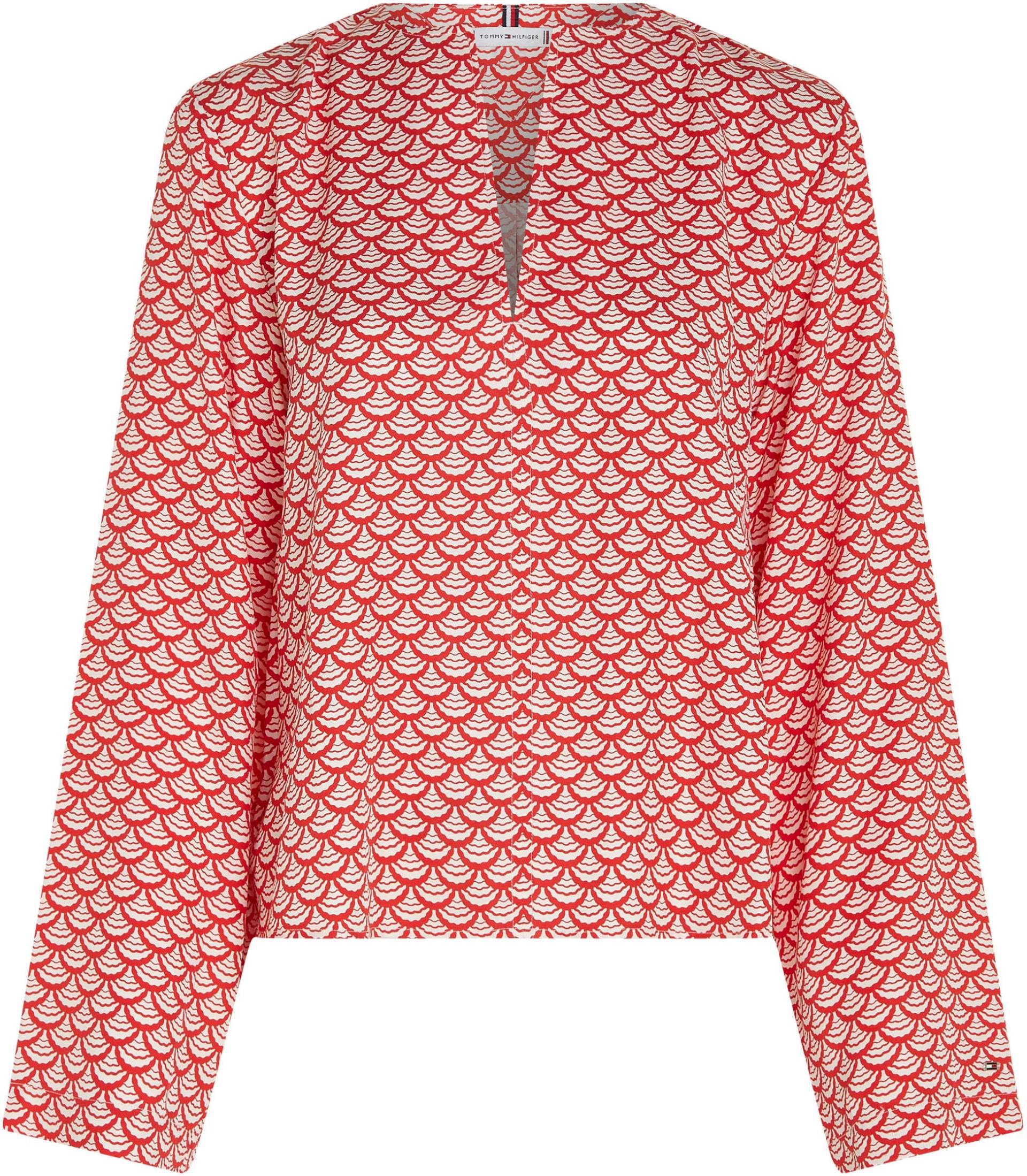 Tommy Hilfiger Curve Blusentop »CRV SEAL AOP V-NECK BLOUSE«, mit Musterung von TOMMY HILFIGER Curve