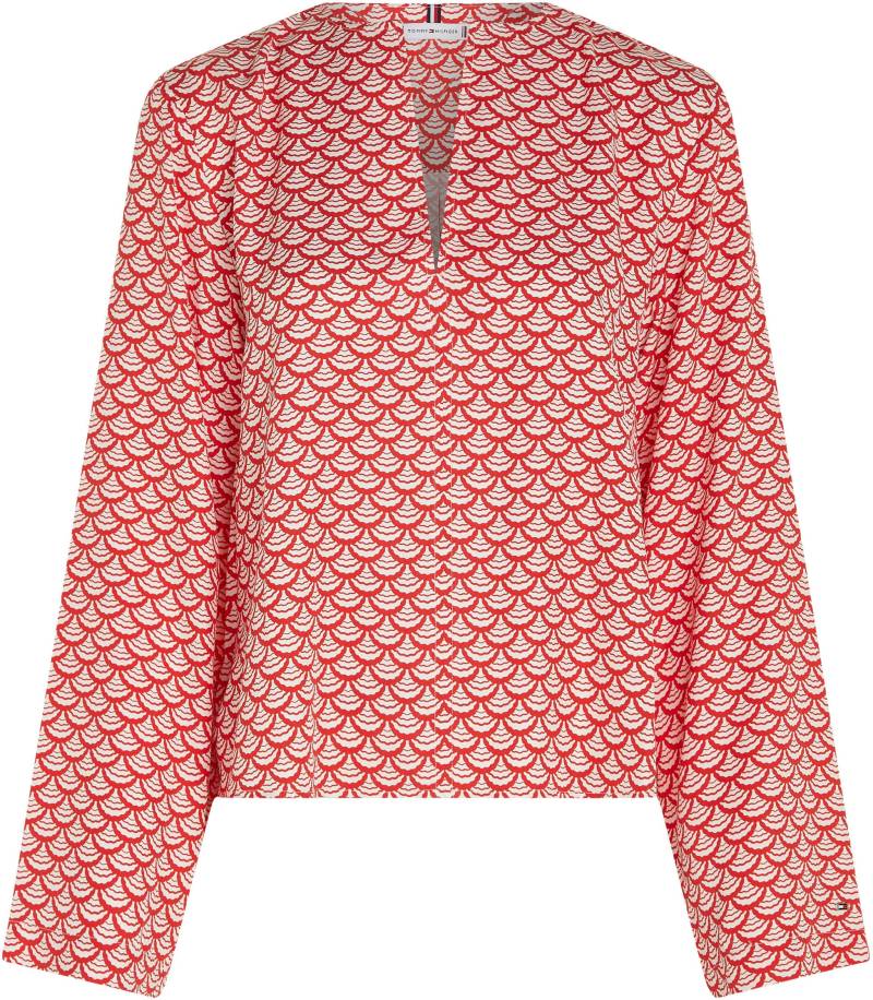 Tommy Hilfiger Curve Blusentop »CRV SEAL AOP V-NECK BLOUSE«, mit Musterung von TOMMY HILFIGER Curve