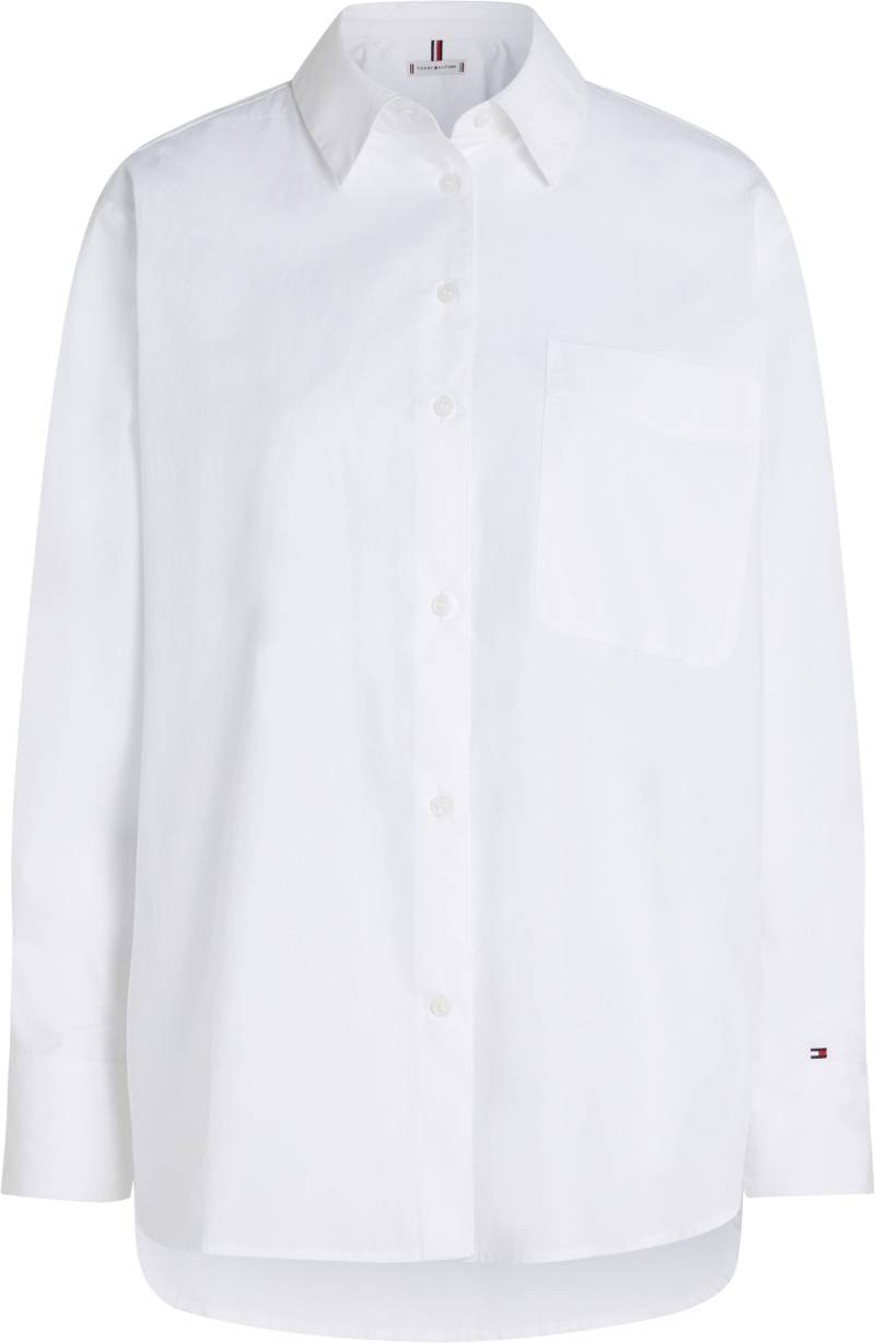 Tommy Hilfiger Curve Hemdbluse »CRV ESS COTTON EASY FIT SHIRT«, in Grossen Grössen, Brusttasche, Kellerfalte hinten, abgerundeter Saum von TOMMY HILFIGER Curve