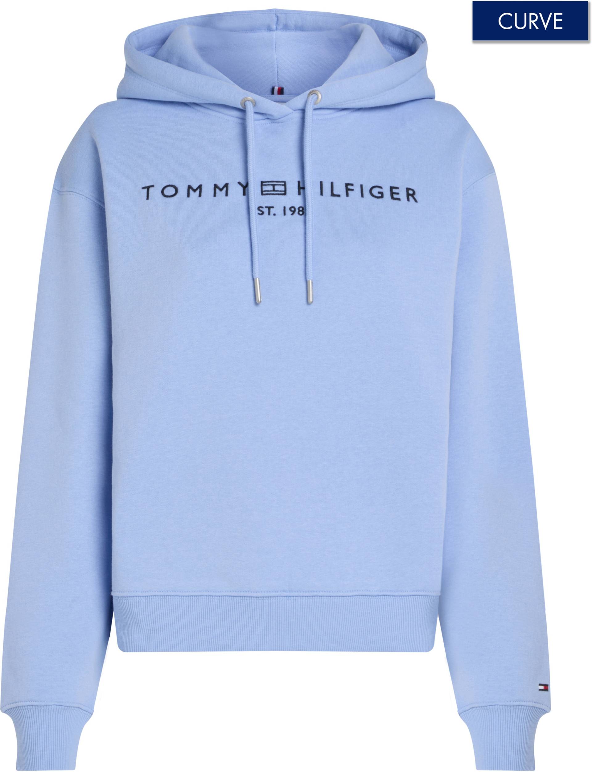 Tommy Hilfiger Curve Kapuzensweatshirt »CRV MDRN REG CORP LOGO HOODIE«, in Grossen Grössen, Kapuze, Mit Logostickerei am unteren Ärmel von TOMMY HILFIGER Curve