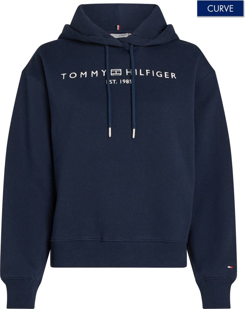 Tommy Hilfiger Curve Kapuzensweatshirt »CRV MDRN REG CORP LOGO HOODIE«, in Grossen Grössen, Kapuze mit Kordelzug von TOMMY HILFIGER Curve