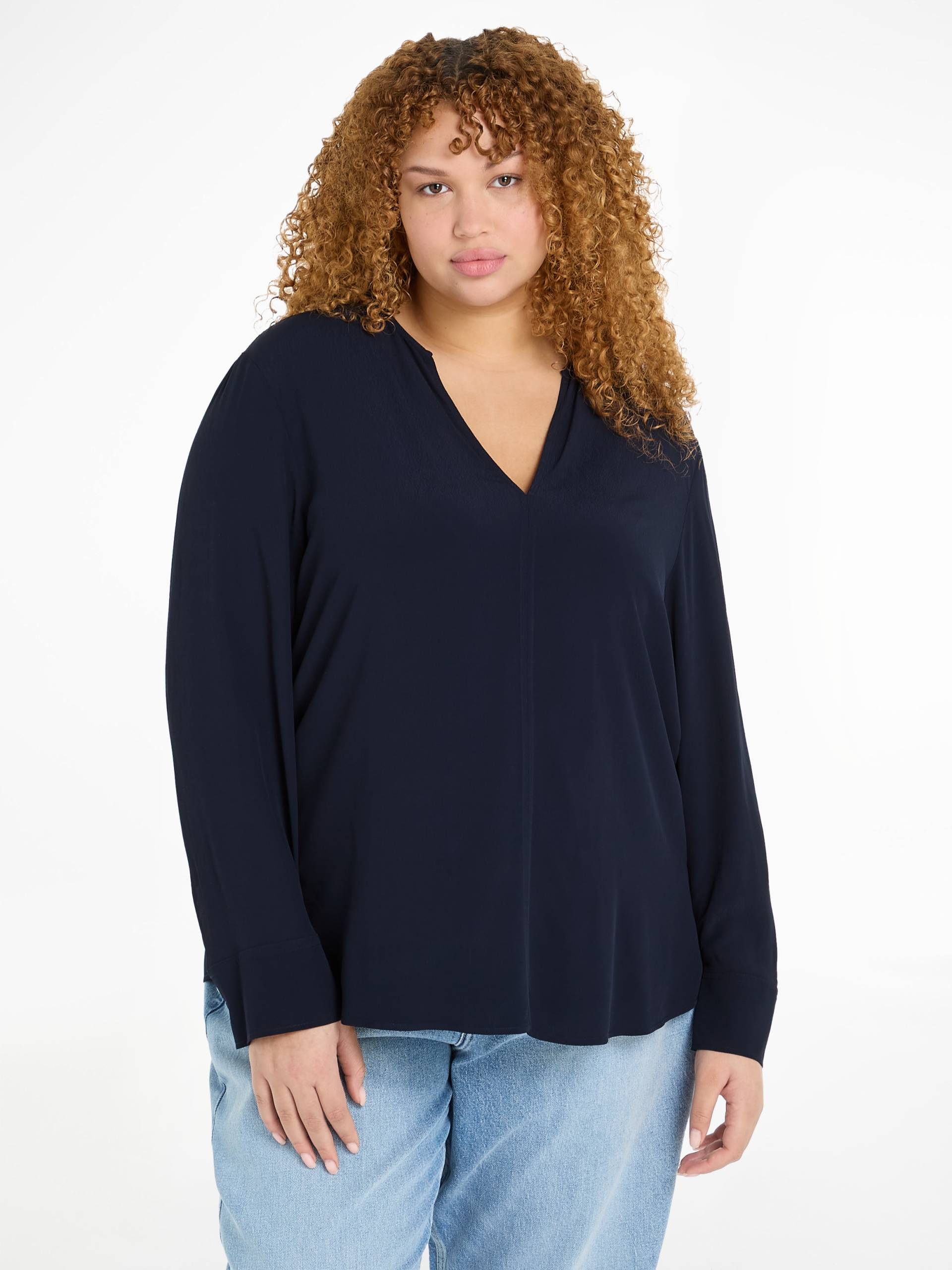 Tommy Hilfiger Curve Klassische Bluse »CRV VISCOSE CREPE V-NECK BLOUSE«, Grosse Grössen von TOMMY HILFIGER Curve