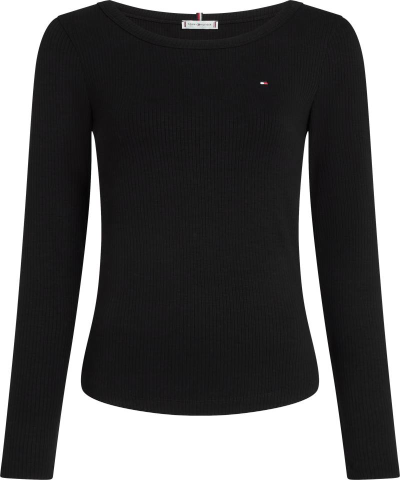 Tommy Hilfiger Curve Langarmshirt »Shirt CRV SLIM 5X2 RIB O«, in Grossen Grössen, mit Logostickerei von TOMMY HILFIGER Curve