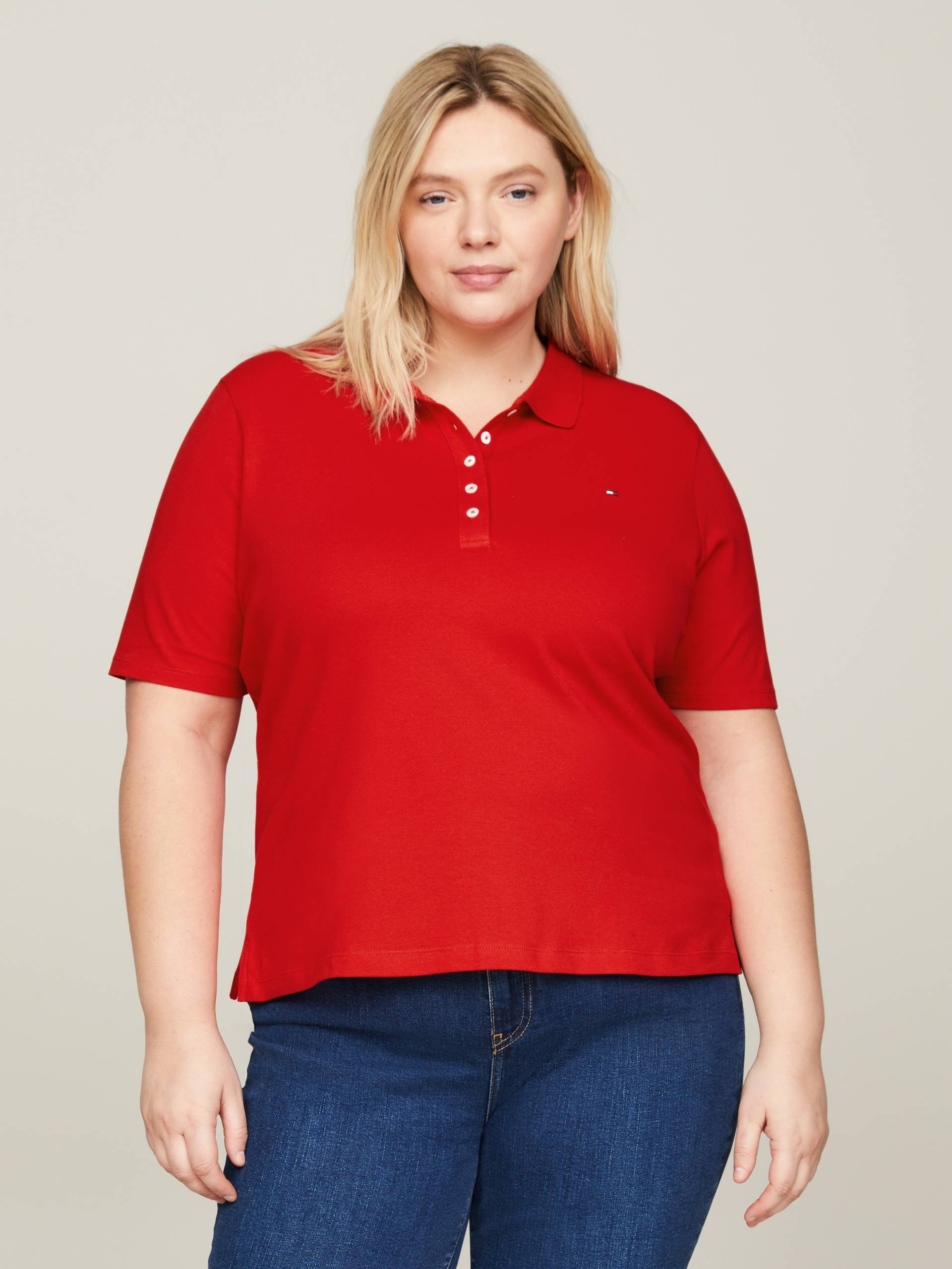 Tommy Hilfiger Curve Poloshirt »CRV 1985 REG PIQUE POLO SS«, PLUS SIZE CURVE,mit 5-Knopf-Form von TOMMY HILFIGER Curve