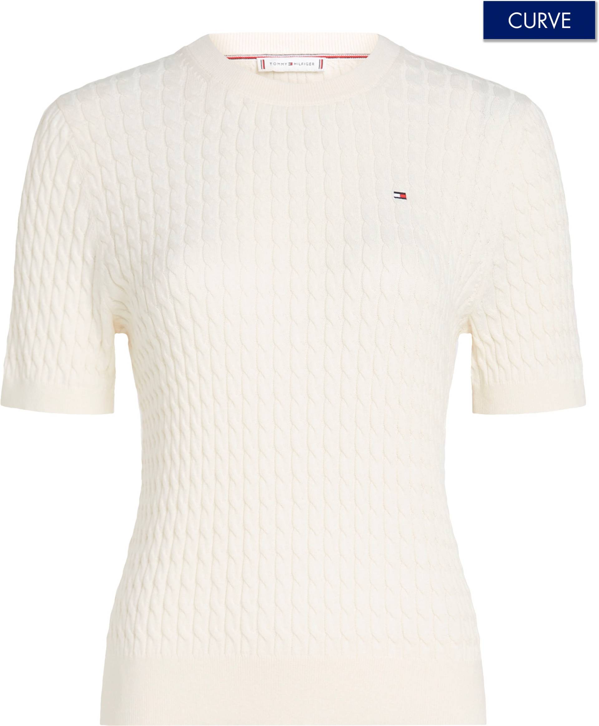 Tommy Hilfiger Curve Rundhalspullover »CRV CO CABLE C-NK SS SWT«, Grosse Grössen von TOMMY HILFIGER Curve