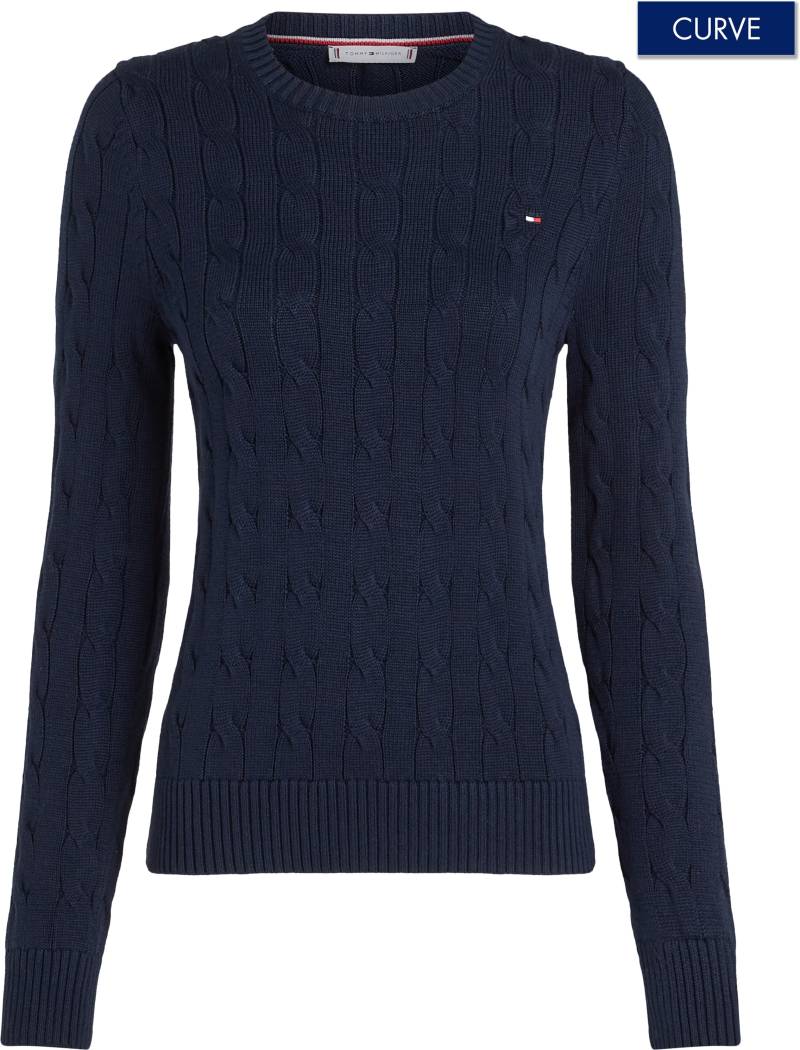 Tommy Hilfiger Curve Rundhalspullover »CRV CO CABLE VAR LS C-NK SWT«, in Grossen Grössen, mit Zopfmuster, Langarm von TOMMY HILFIGER Curve