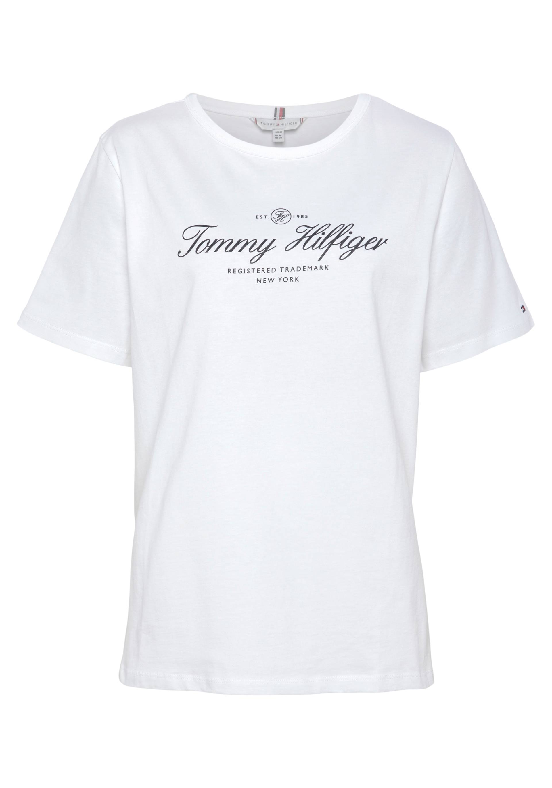 Tommy Hilfiger Curve Rundhalsshirt »CRV SLIM SIGNATURE C NK 1/2 SLV«, PLUS SIZE CURVE,mit Tommy Hilfgier Signature Logo-Schriftzug von TOMMY HILFIGER Curve
