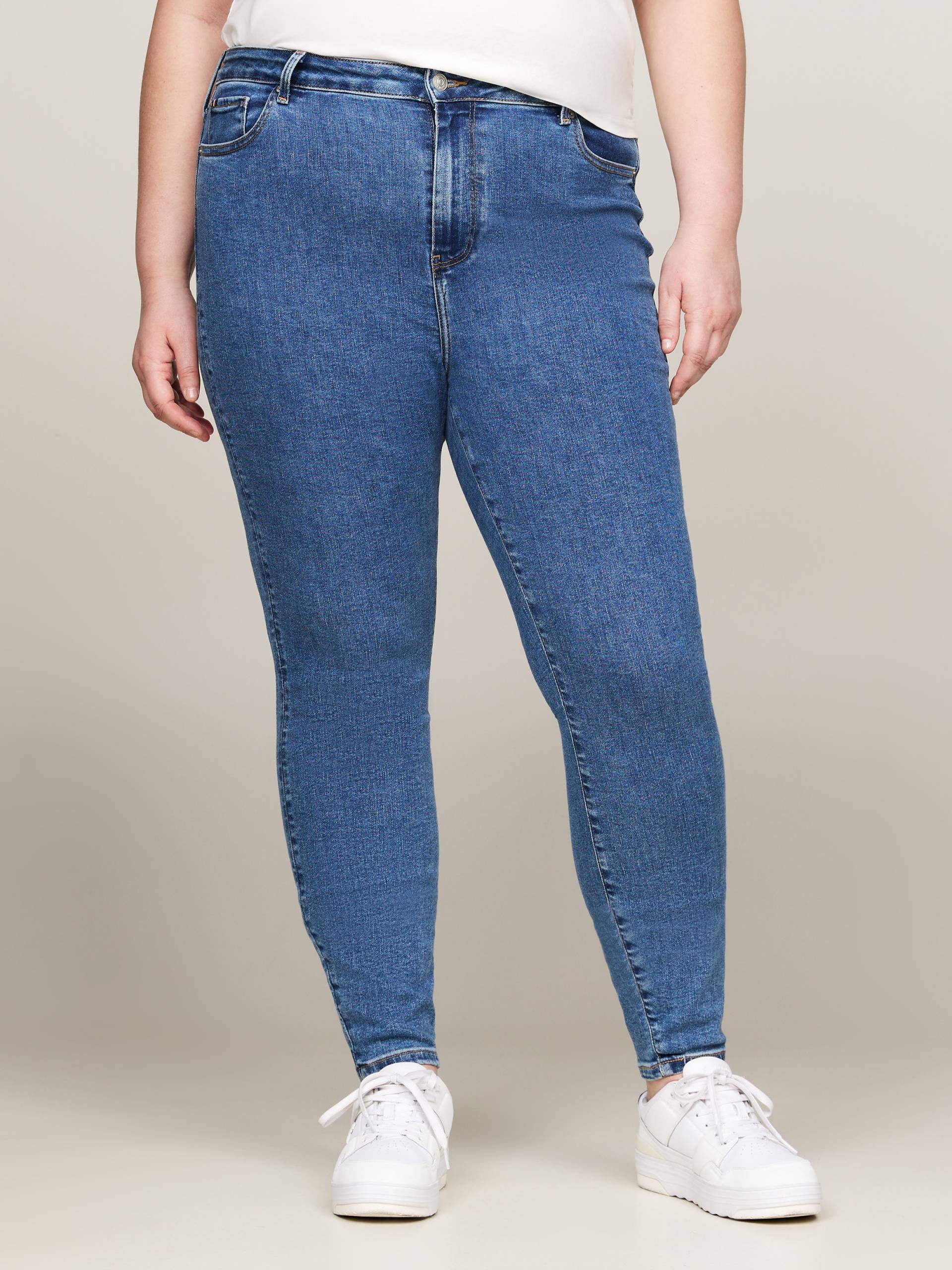 Tommy Hilfiger Curve Skinny-fit-Jeans »CRV HARLEM U SKINNY HW«, Grosse Grössen in Stoned Washed Optik von TOMMY HILFIGER Curve