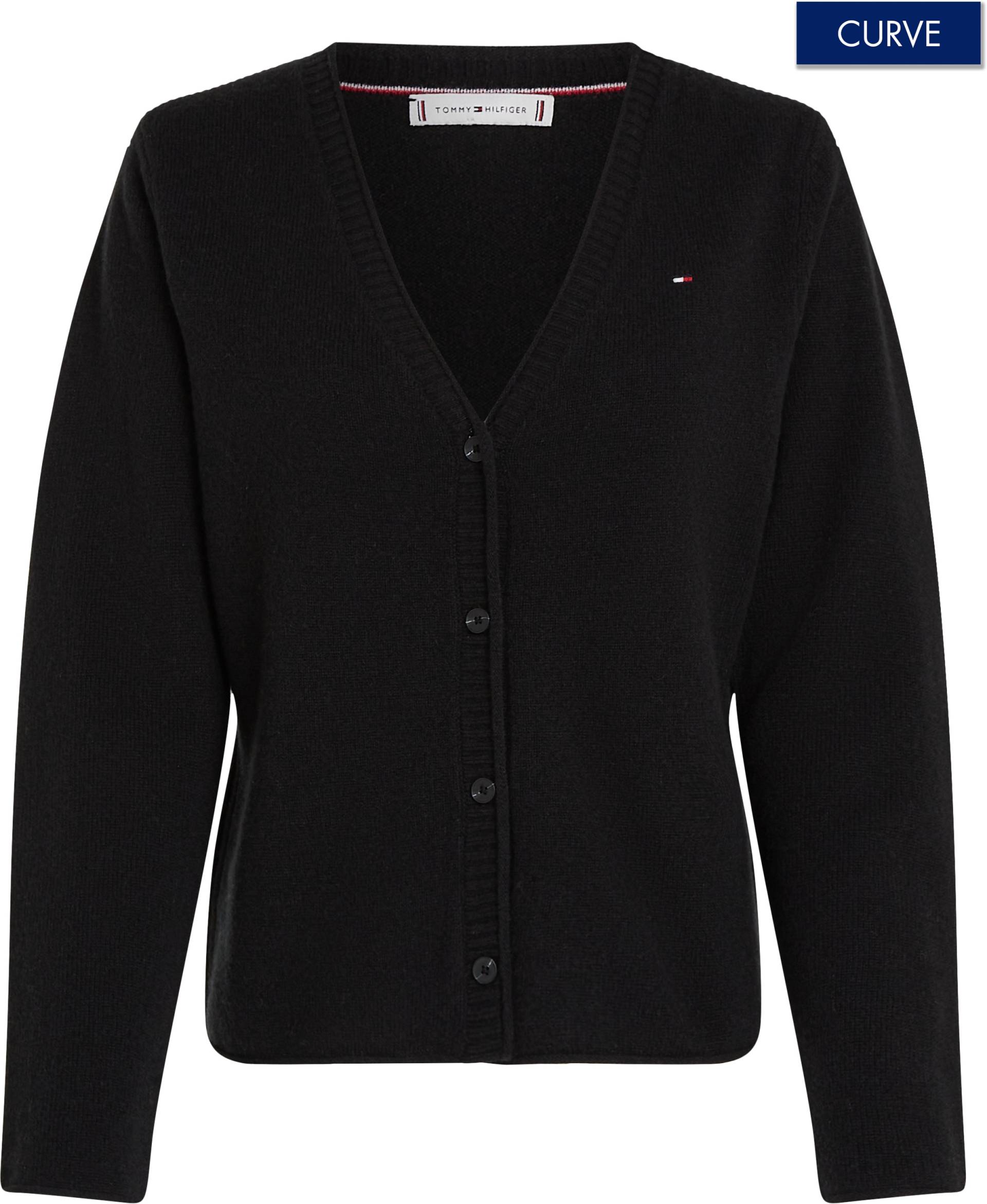 Tommy Hilfiger Curve Strickjacke »CRV SOFT WOOL Strickjacke«, Grossen Grössen, Hochwertige Knopfleiste für einfaches An- und Ausziehen von TOMMY HILFIGER Curve