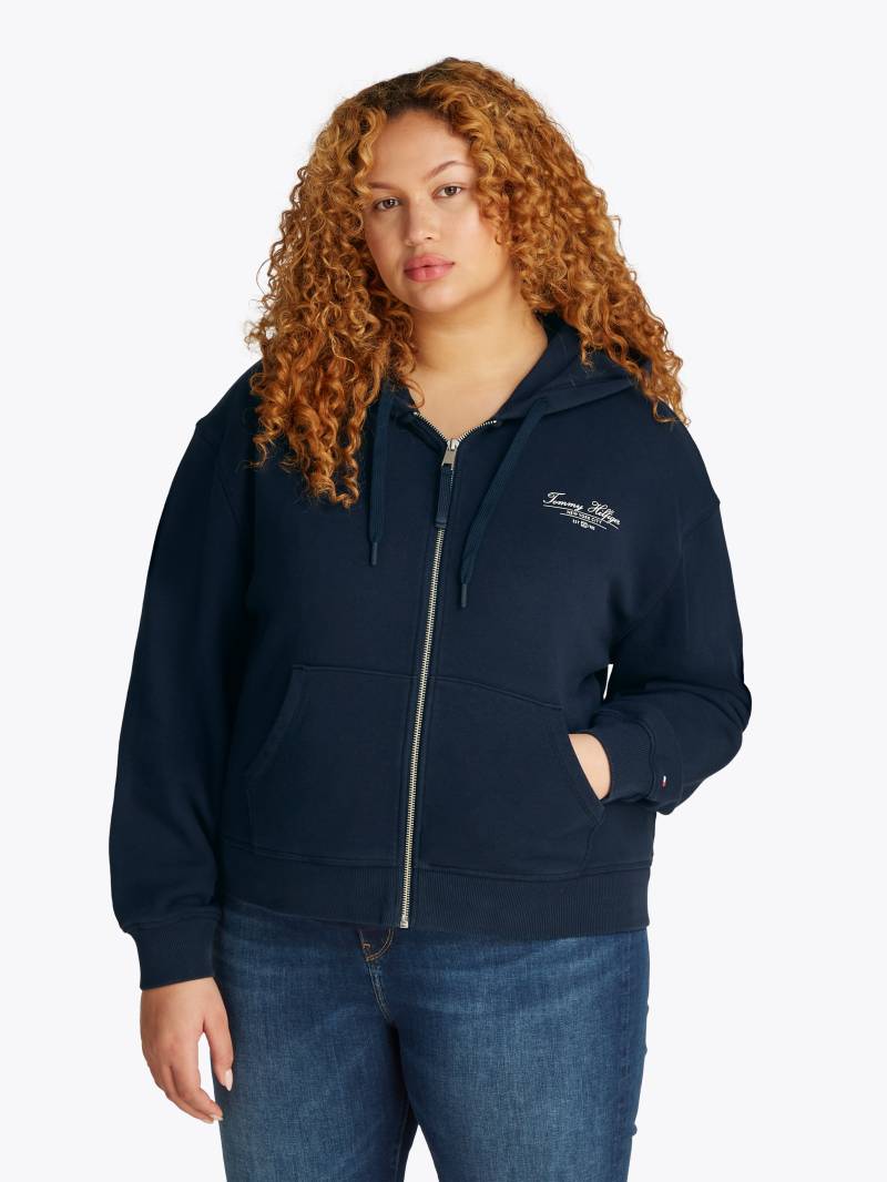 Tommy Hilfiger Curve Sweatjacke »CRV REG SCRIPT ZIP HOODIE«, in Grossen Grössen, Kapuze, Zipper, Logoschriftzug von TOMMY HILFIGER Curve