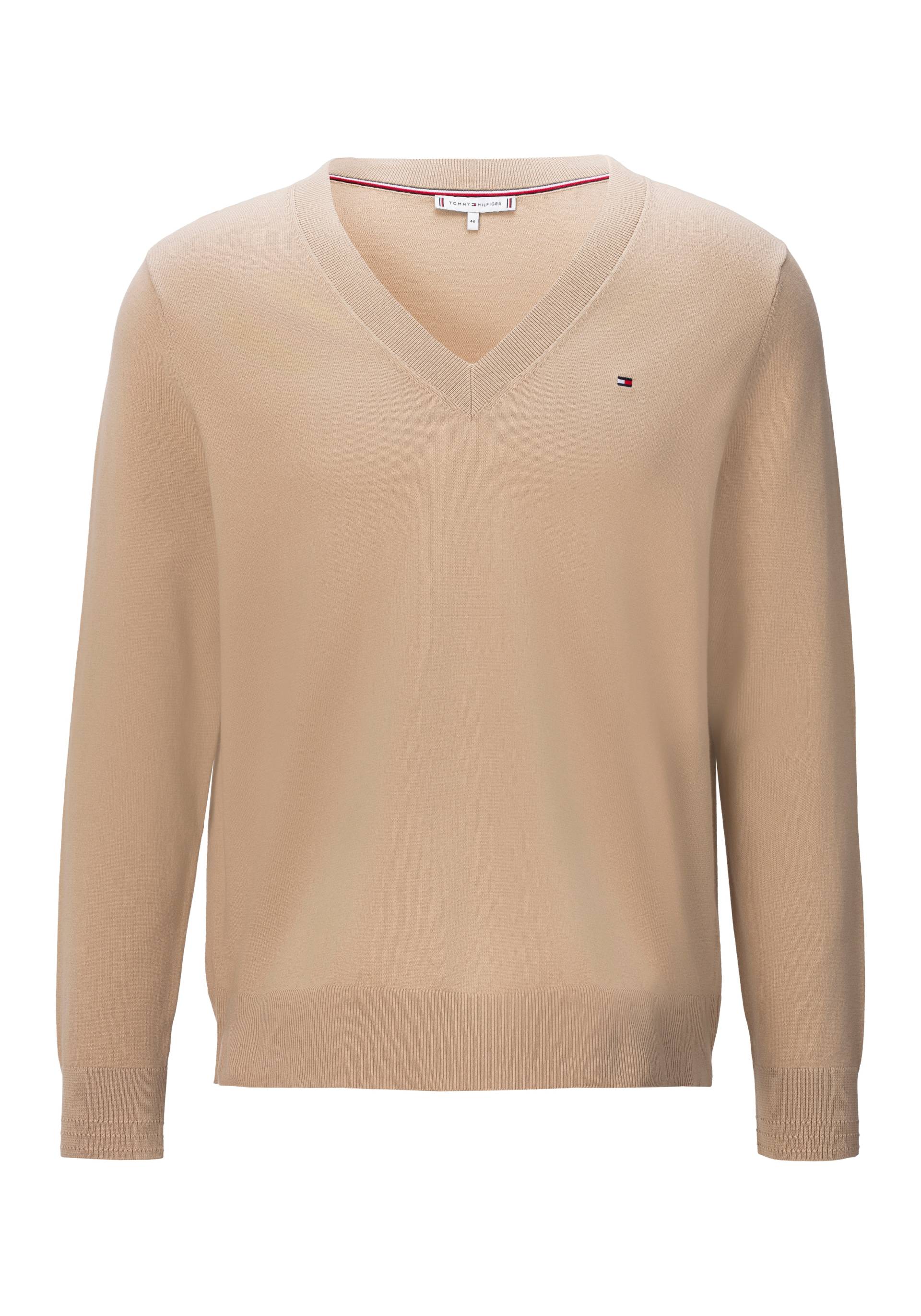 Tommy Hilfiger Curve V-Ausschnitt-Pullover »CRV CO JERSEY STITCH V-NK SWEATR«, Grosse Grössen von TOMMY HILFIGER Curve