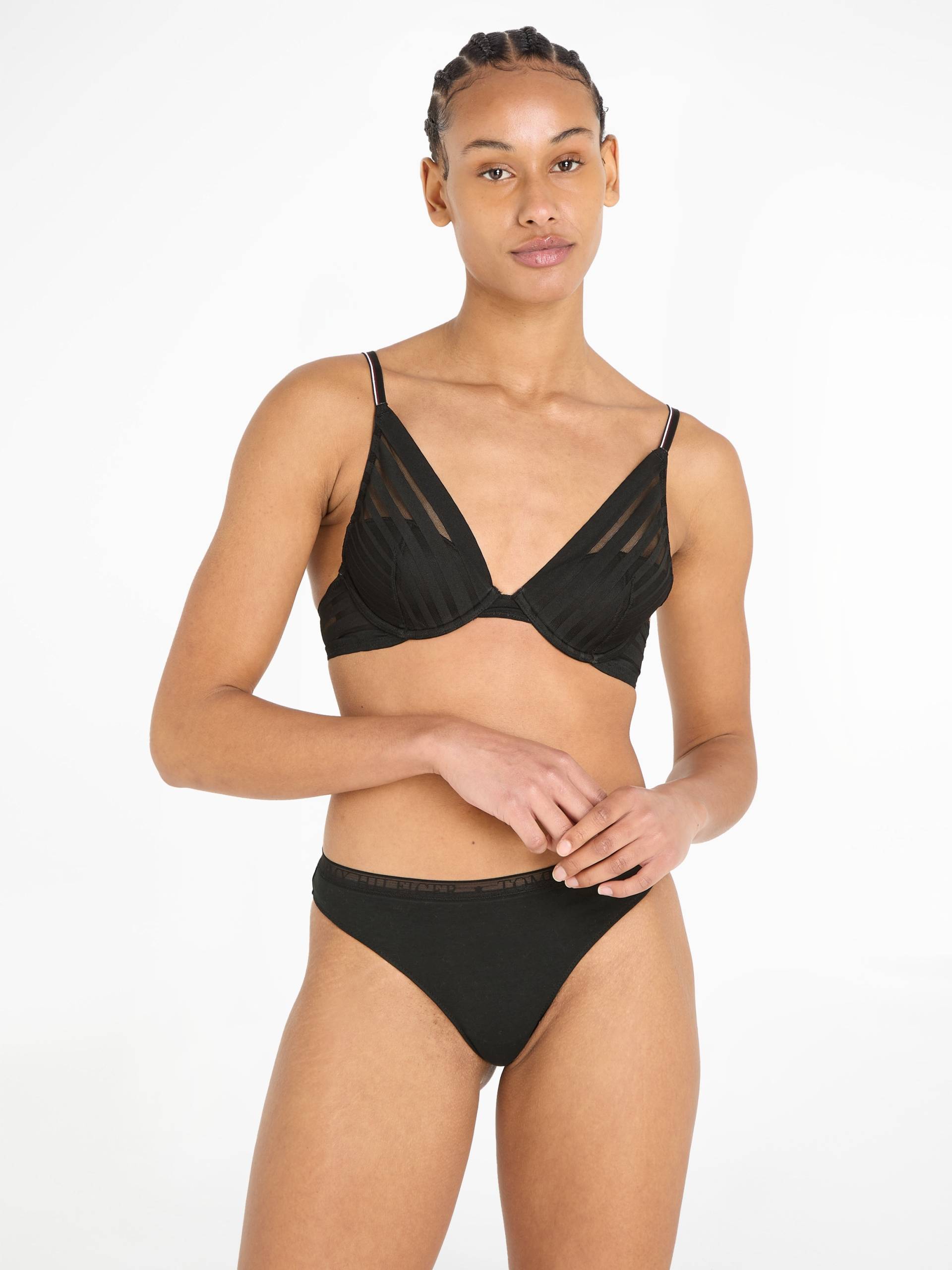 Tommy Hilfiger Underwear Bügel-BH »LIGHTLY LINED WIRED PLUNGE«, mit Kontrastnähten in Labelfarben auf den Trägern von TOMMY HILFIGER Underwear