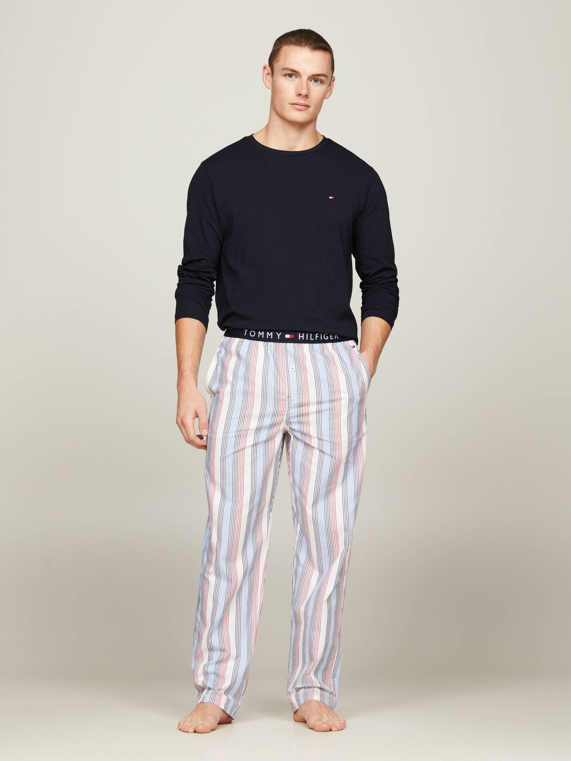 Tommy Hilfiger Underwear Pyjama »LS PANT WOVEN SET PRINT«, (Set, 2 tlg., 2er), mit Logobund von TOMMY HILFIGER Underwear