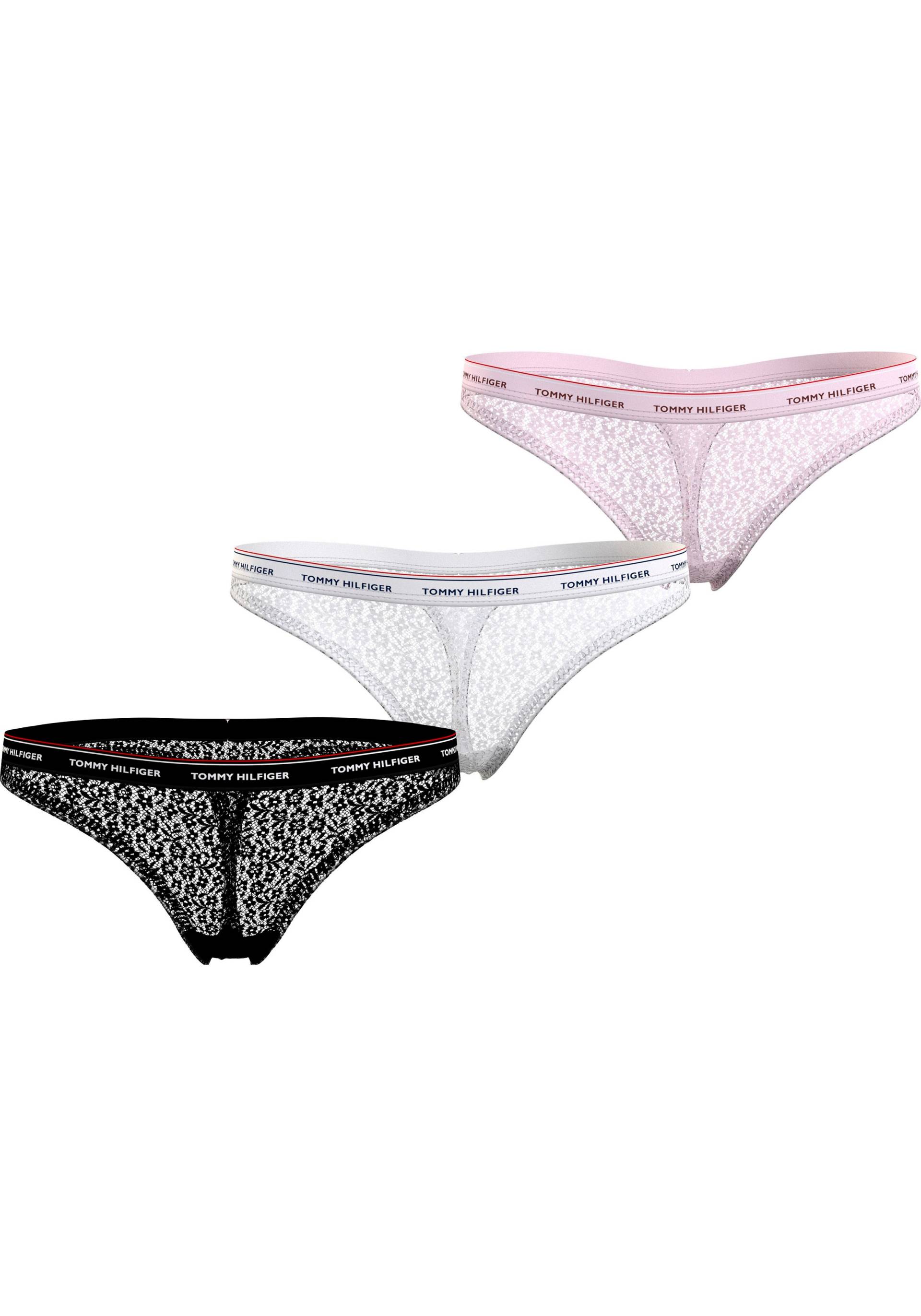 Tommy Hilfiger Underwear Slip »3 PACK THONG LACE (EXT SIZES)«, (Packung, 3er-Pack), mit Tommy Hilfiger Logobund von TOMMY HILFIGER Underwear