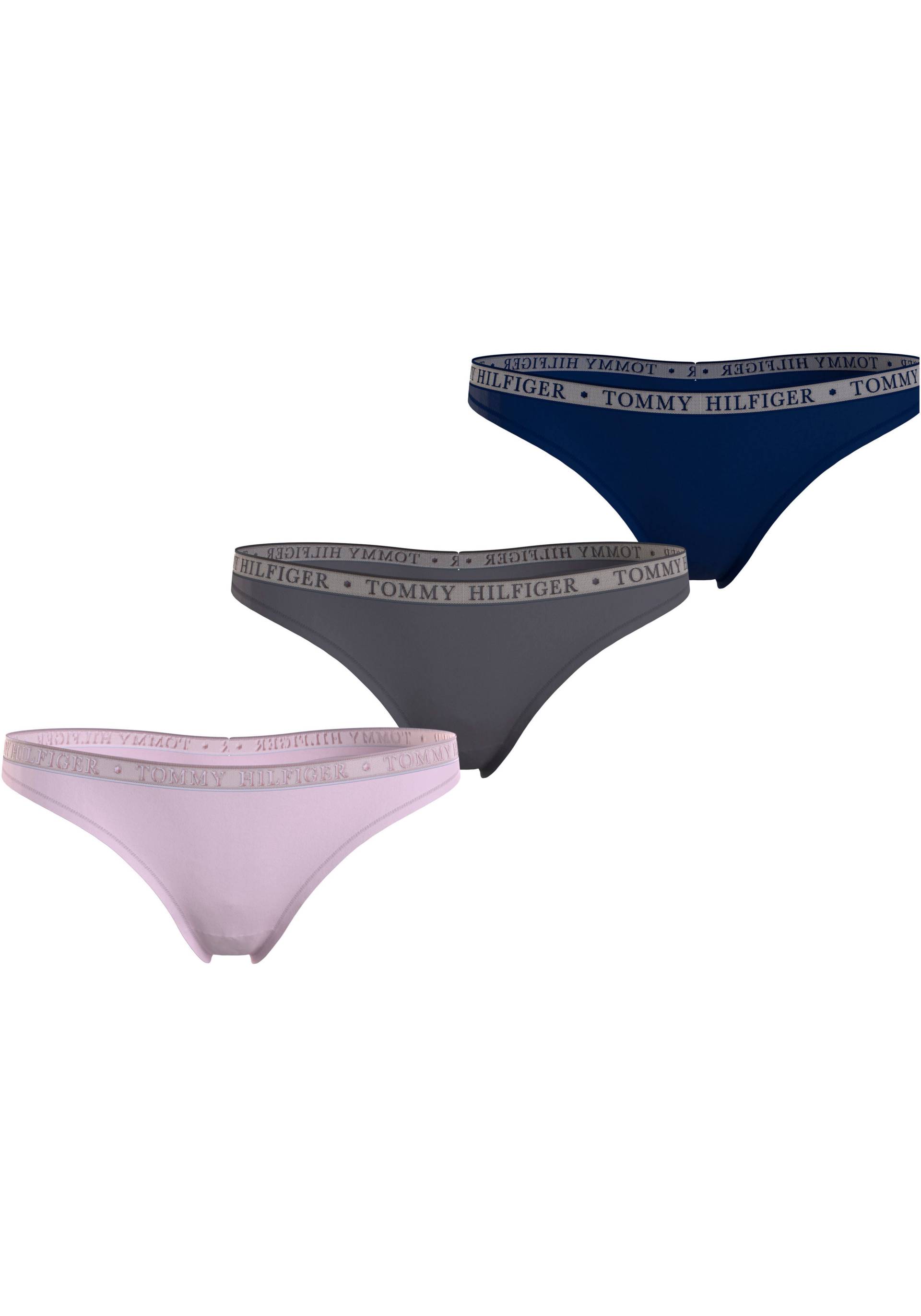 Tommy Hilfiger Underwear Slip »LACE 3P THONG (EXT SIZES)«, (Packung, 3er-Pack), mit Tommy Hilfiger Logobund von TOMMY HILFIGER Underwear