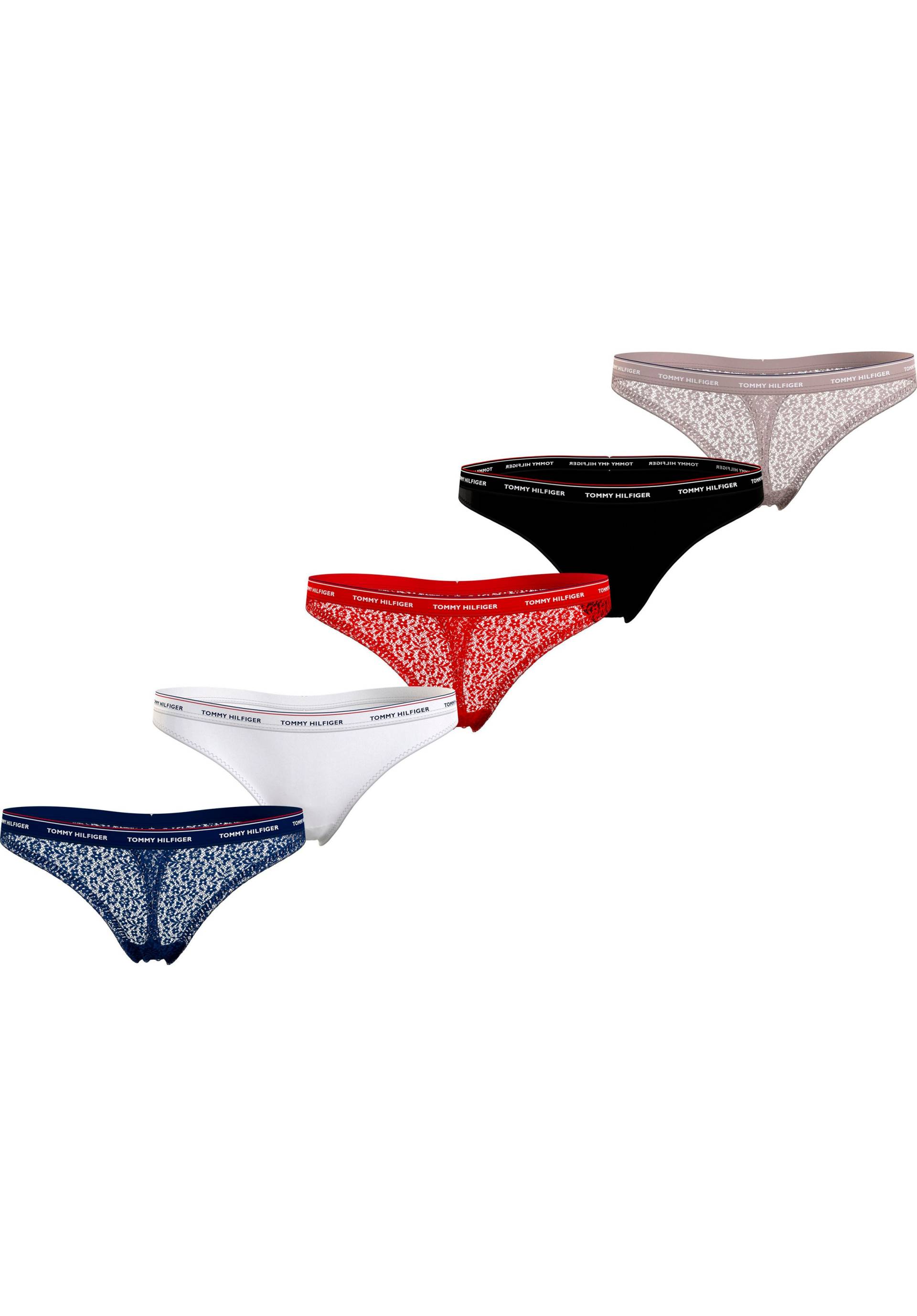 Tommy Hilfiger Underwear Slip »THONG 5 PACK GIFTING«, (Packung, 5 St., 5er-Pack), mit modischem Logobund in Labelfarben von TOMMY HILFIGER Underwear