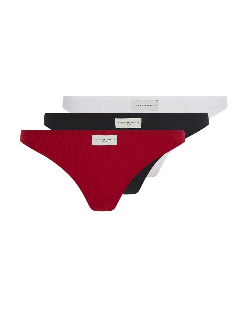 Tommy Hilfiger Underwear Slip »3P THONG (EXT. SIZE)«, (Packung, 3 St., 3er), in Rippoptik mit Tommy Hilfiger Logo-Badge von TOMMY HILFIGER Underwear