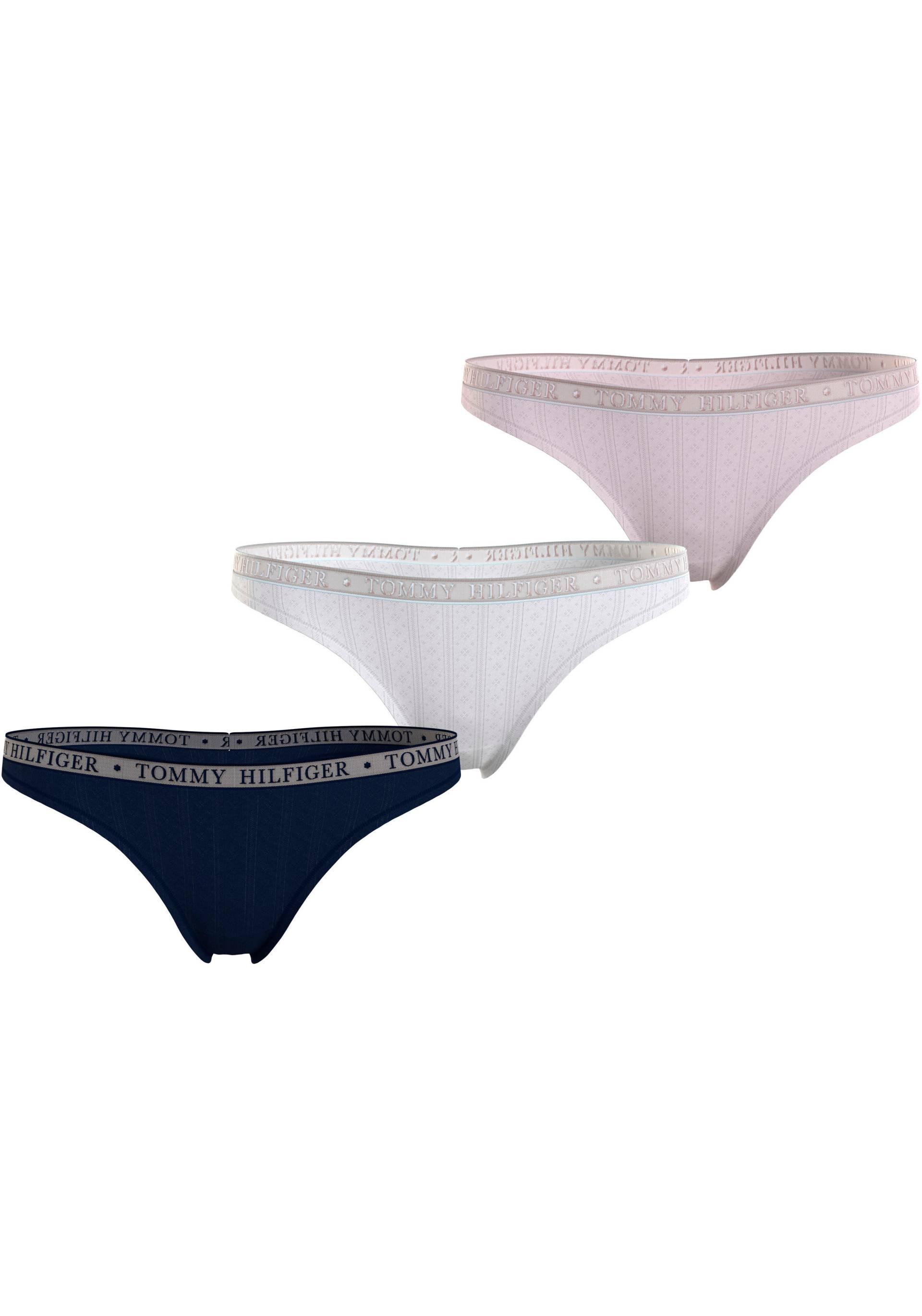 Tommy Hilfiger Underwear Slip »3P THONG«, (Packung, 3 St., 3er), dezent gemustert, Logoschriftzug von TOMMY HILFIGER Underwear