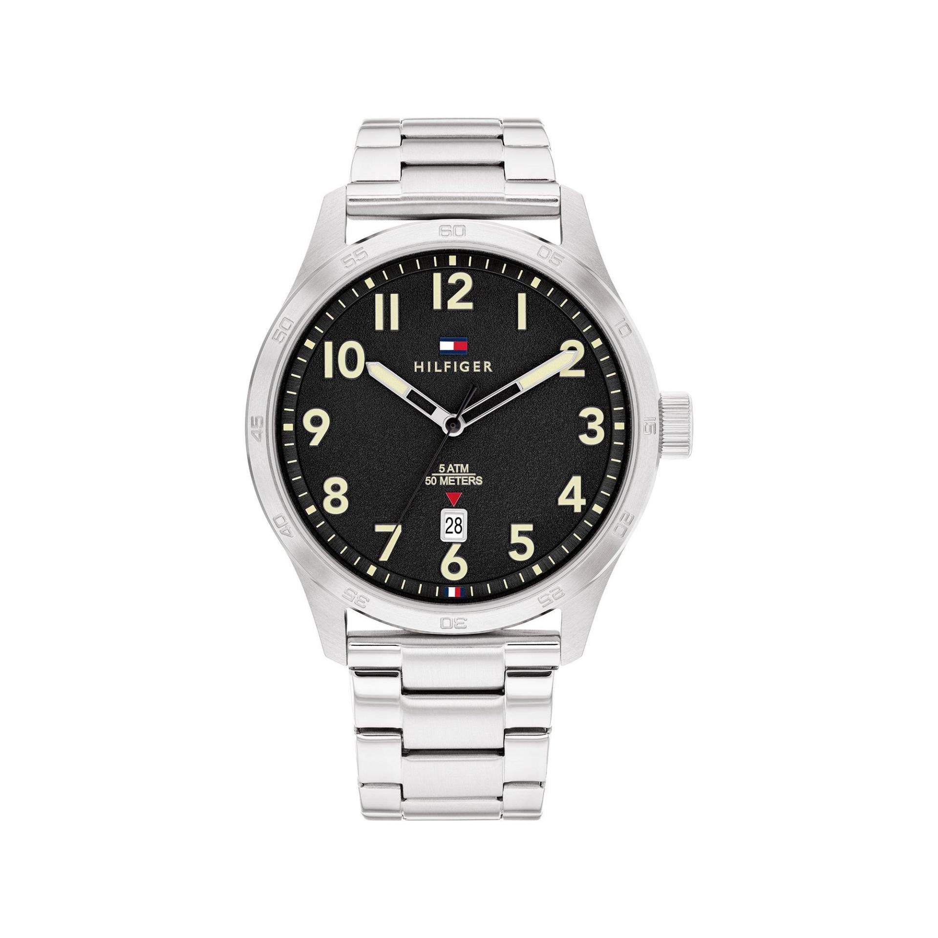 Analoguhr Herren Silber 43mm von TOMMY HILFIGER