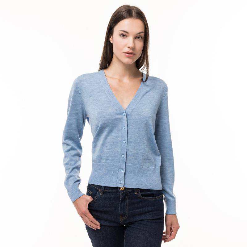 Cardigan, Langarm Damen Blau L von TOMMY HILFIGER