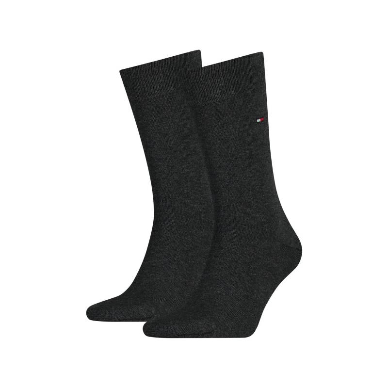 Duopack, Wadenlange Socken Herren Anthrazit 39-42 von TOMMY HILFIGER