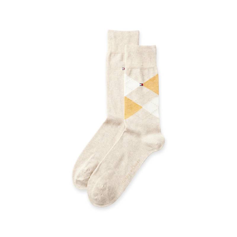 Duopack, Wadenlange Socken Herren Beige 39-42 von TOMMY HILFIGER