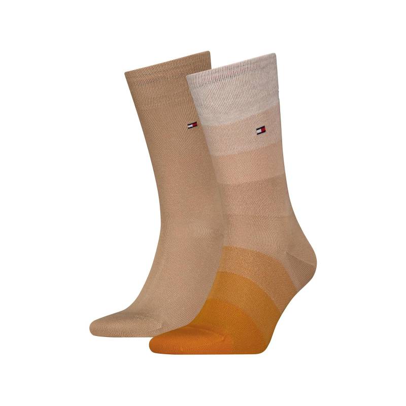 Duopack, Wadenlange Socken Herren Beige 39-42 von TOMMY HILFIGER