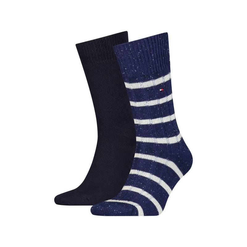 Duopack, Wadenlange Socken Herren Marine 39-42 von TOMMY HILFIGER