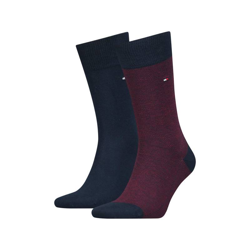 Duopack, Wadenlange Socken Herren Rot 43-46 von TOMMY HILFIGER