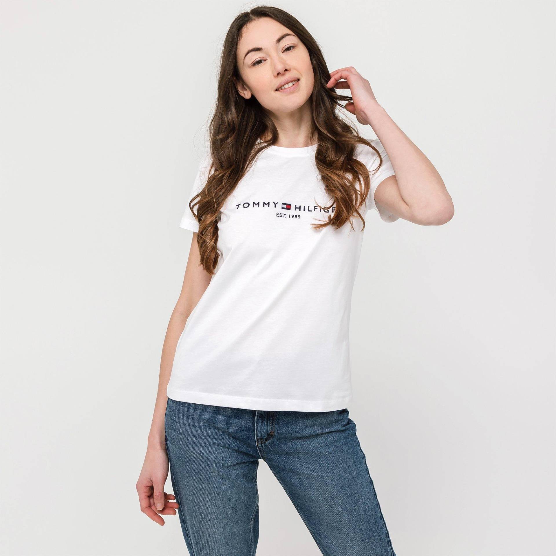 Tommy Hilfiger - T-Shirt, kurzarm, für Damen, Weiss, Größe L von Tommy Hilfiger