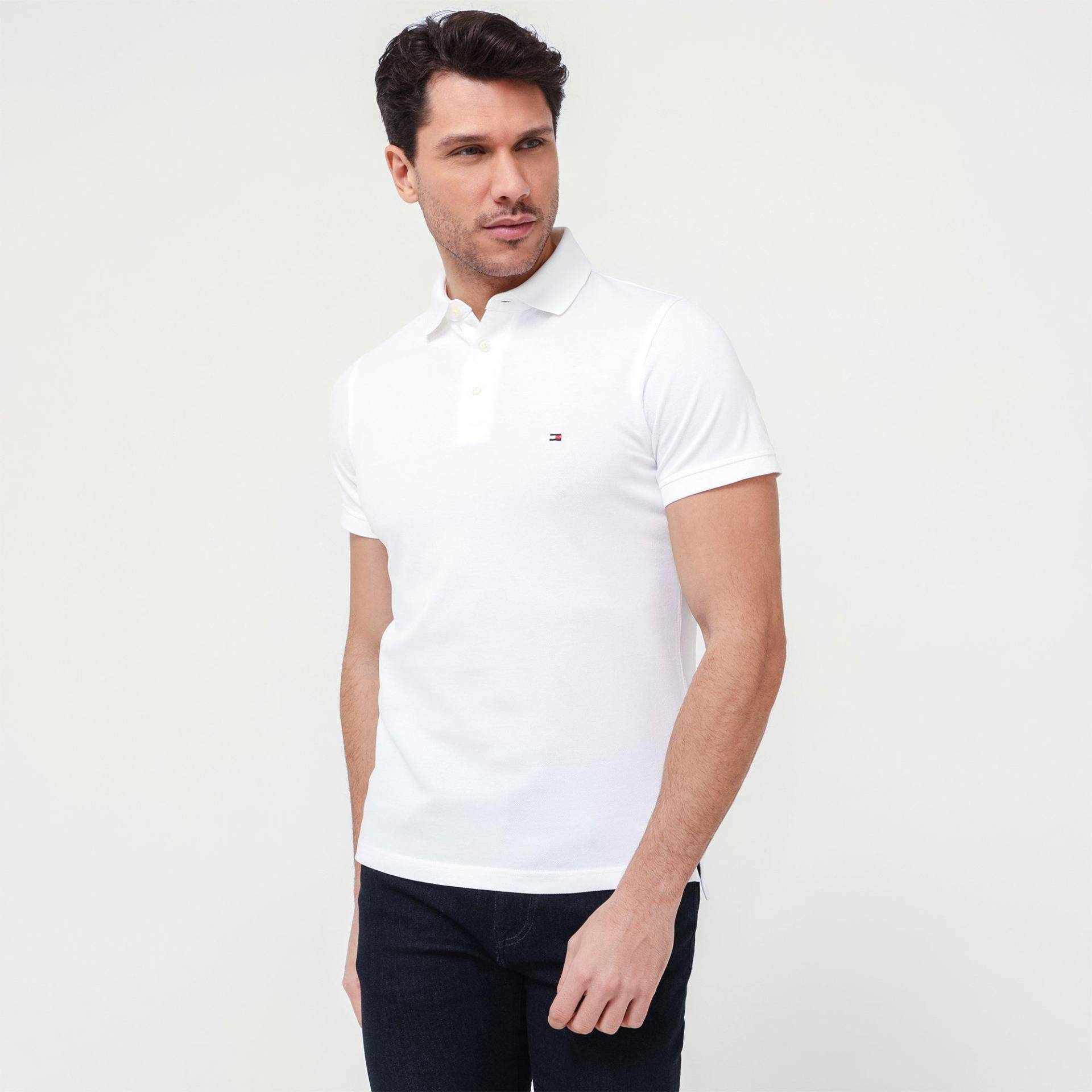 Poloshirt, Kurzarm Herren Weiss M von TOMMY HILFIGER