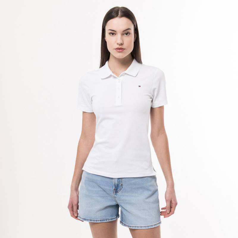 Polo Shirt Damen Weiss L von TOMMY HILFIGER